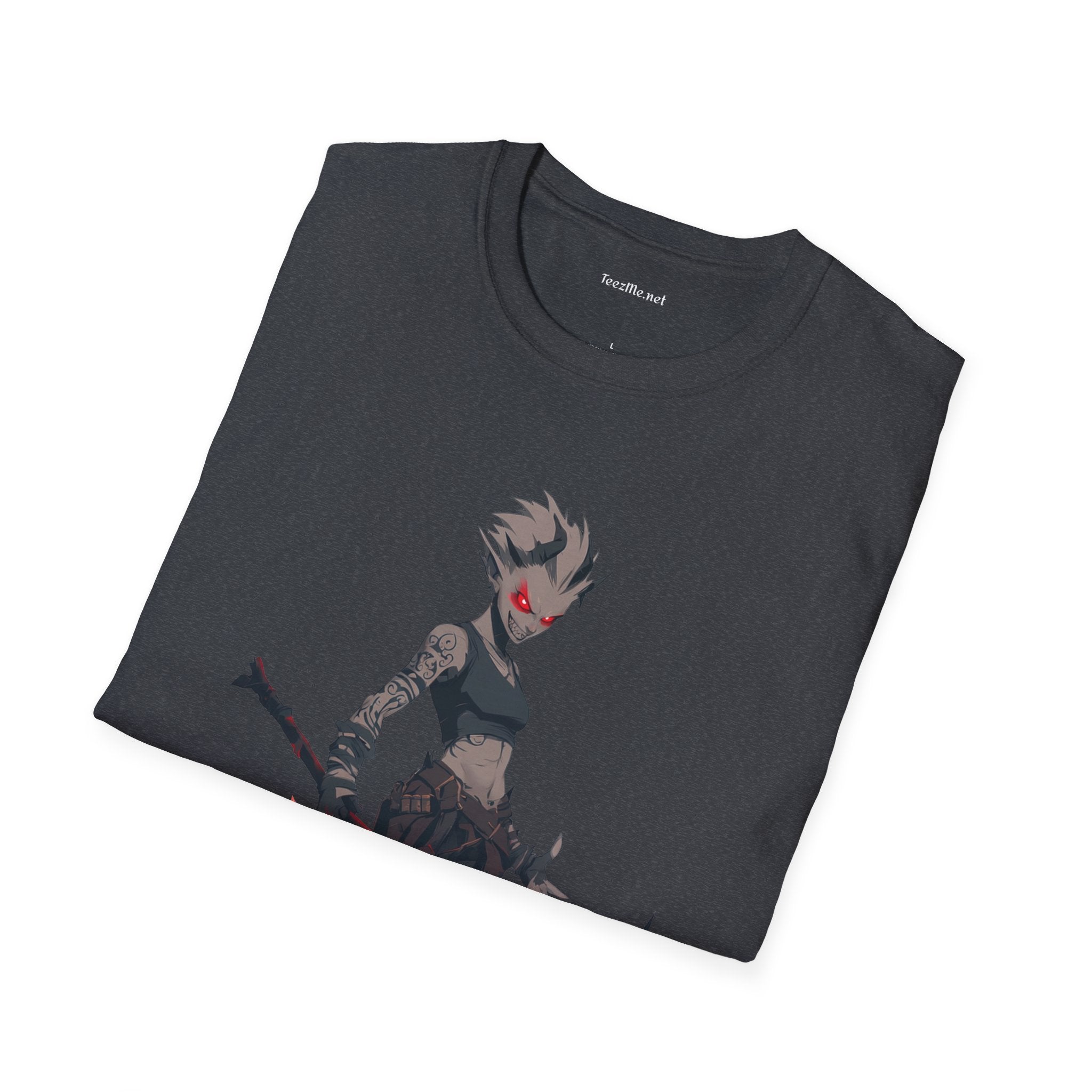Anime Demon Girl Unisex Softstyle T-Shirt 100% Cotton Graphic
