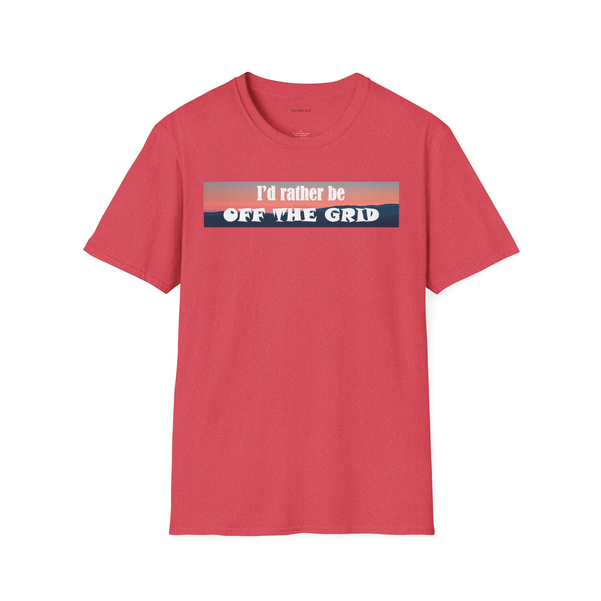 I'd rather be OFF THE GRID  - Unisex Softstyle T-Shirt 100% Cotton Graphic