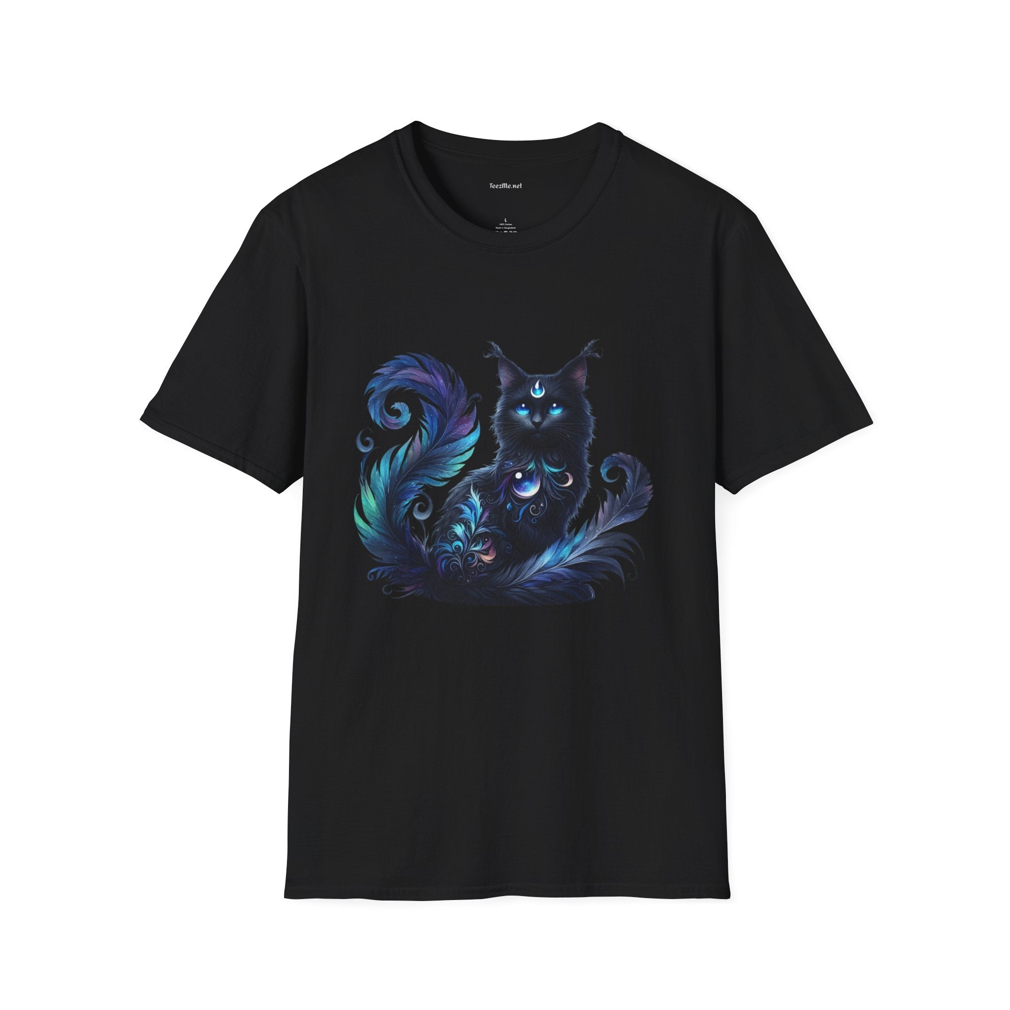 Black Spiritual Cat - Shirt 100% Cotton Graphic