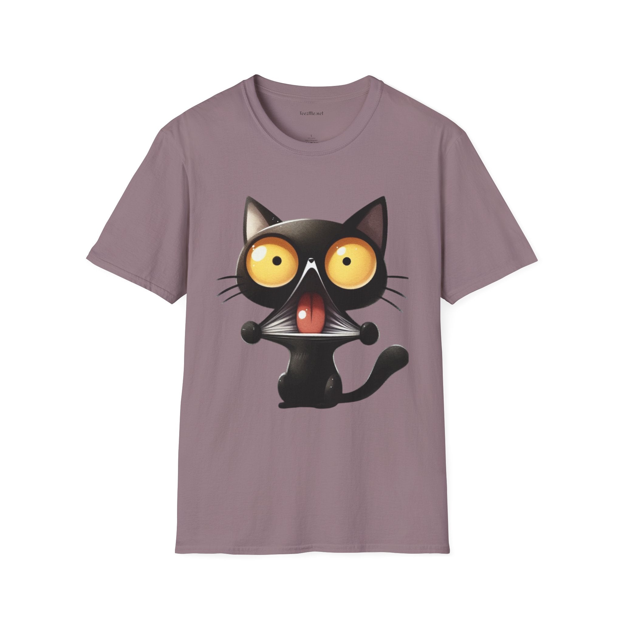 Crazy Cat 01 Unisex SoftStyle T-Shirt 100% Cotton Graphic