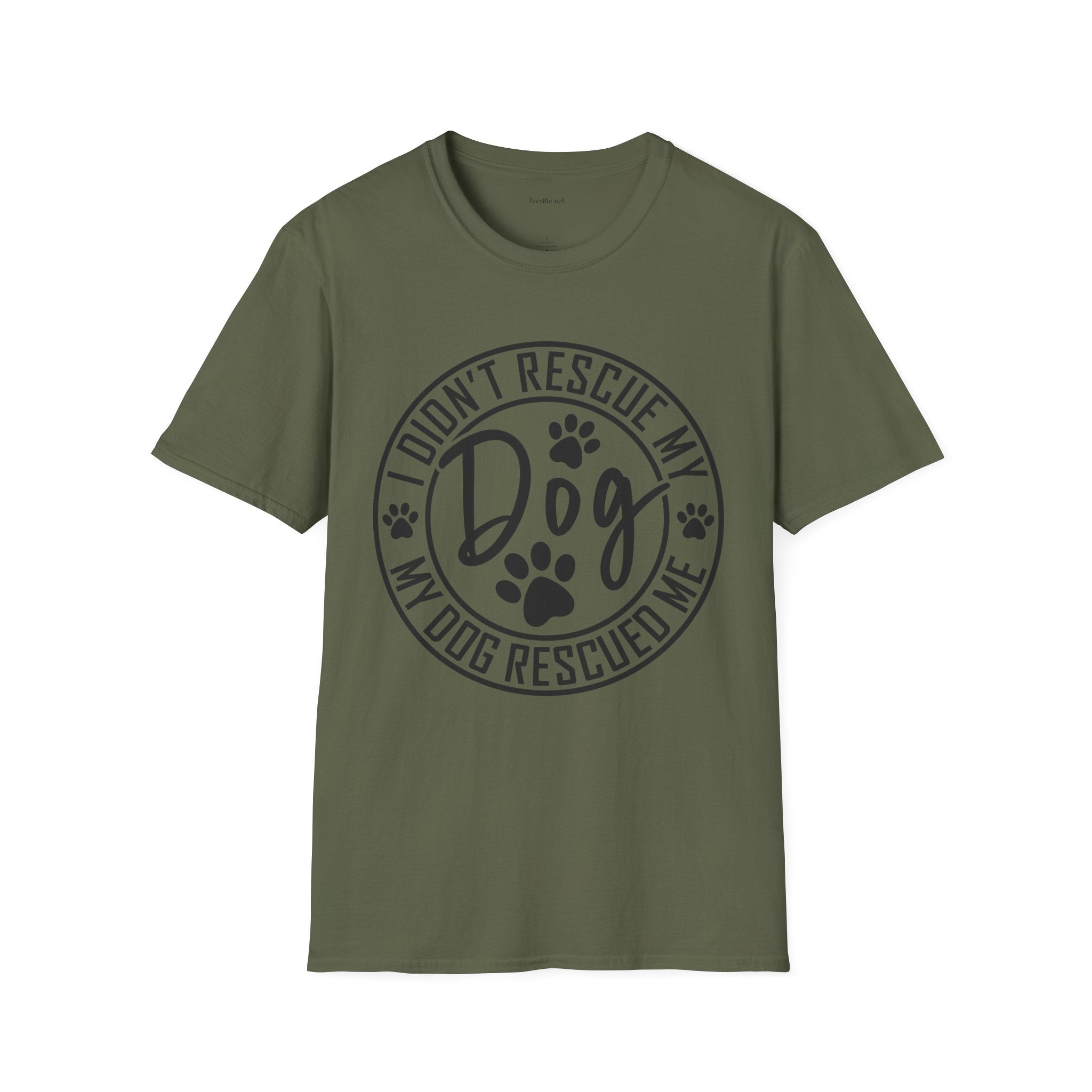 Rescue Dog T-Shirt – "I Didn't Rescue My Dog, My Dog Rescued Me" Paw Print Tee