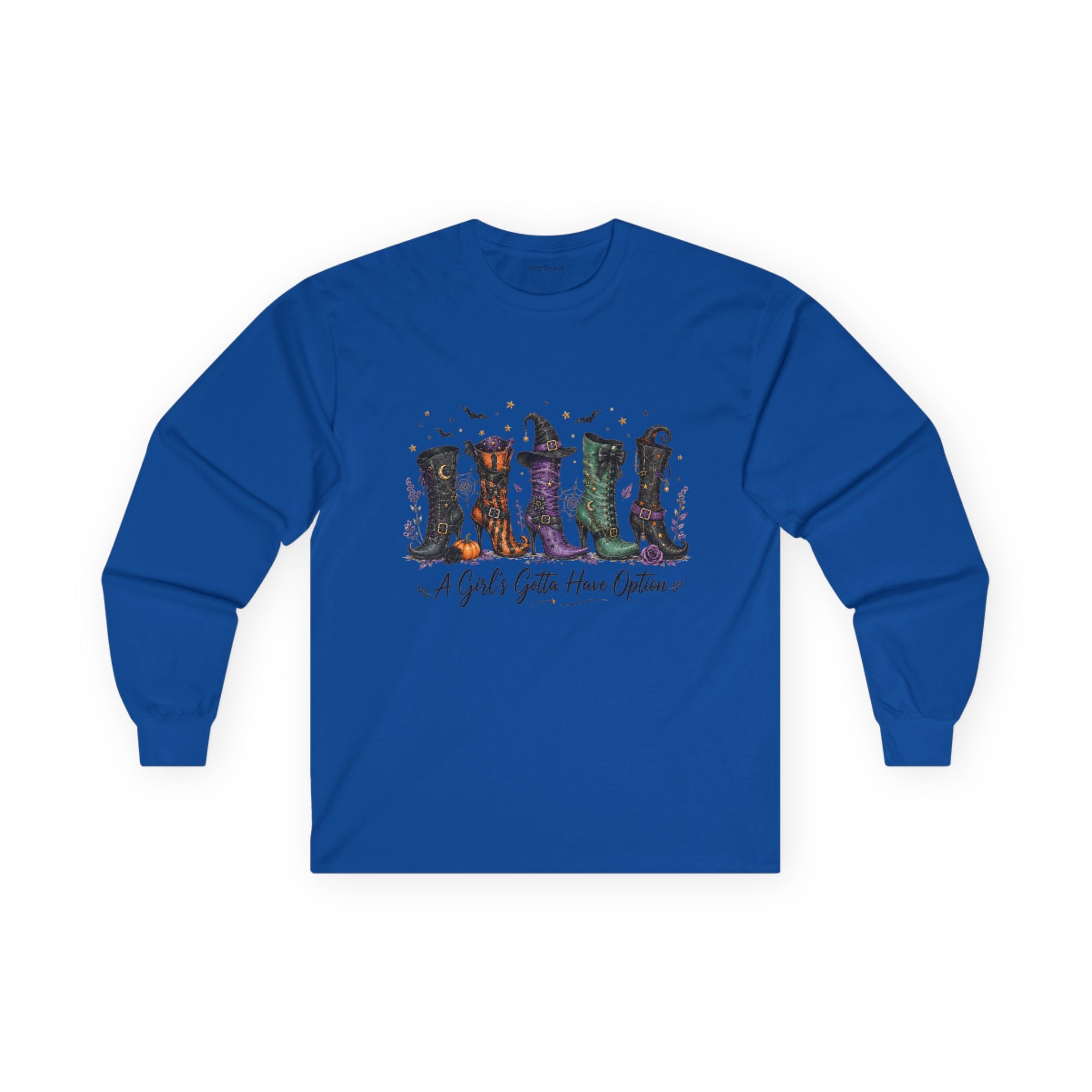 Witch Boots Graphic Long Sleeve Tee — “A Girl’s Gotta Have Options”