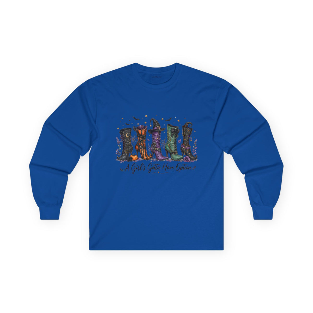 Witch Boots Graphic Long Sleeve Tee — “A Girl’s Gotta Have Options”