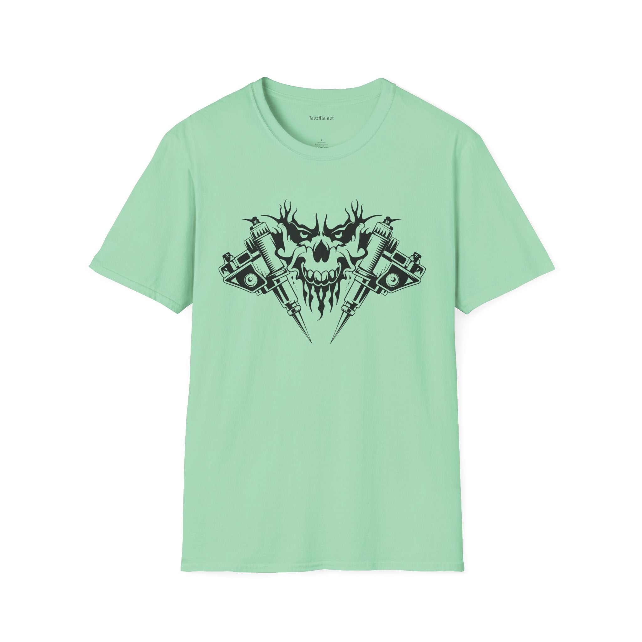 Crossed Tattoo Machine Unisex Soft Style T-Shirt 100% Cotton Graphic
