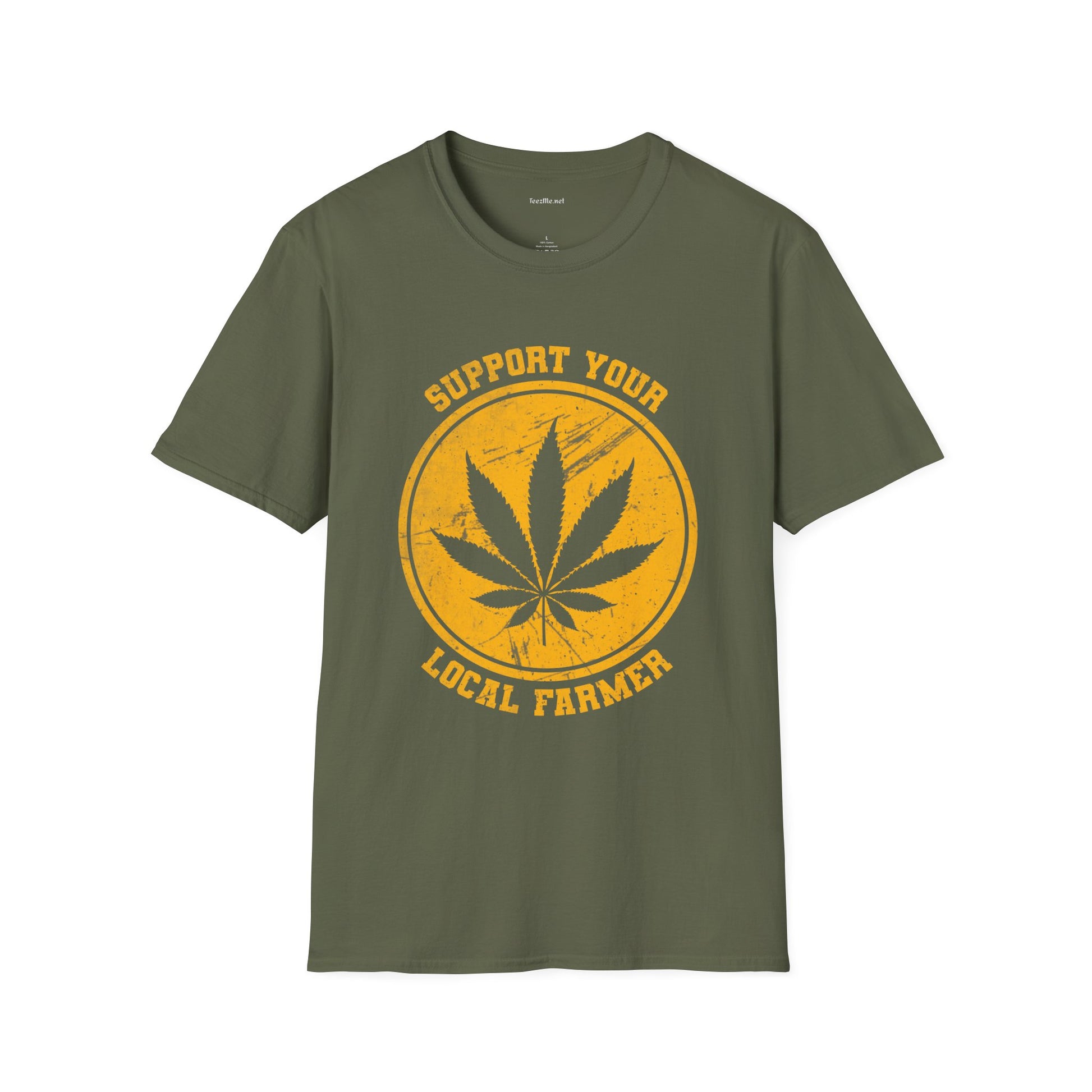 Support Your Local Farmer Weed Unisex Softstyle T-Shirt 100% Cotton Graphic