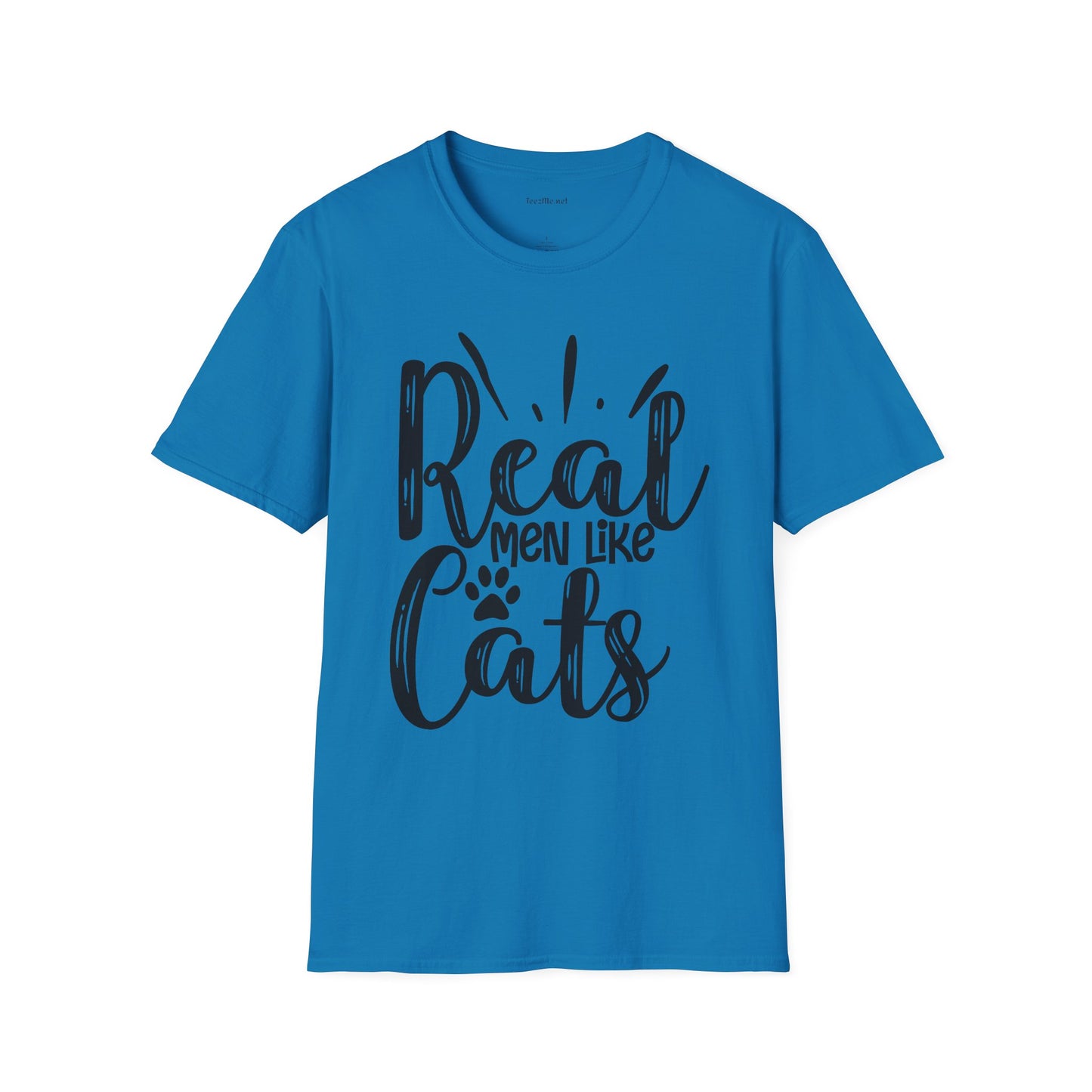 Real Men Like Cats Unisex Soft Style T-Shirt 100% Cotton Graphic