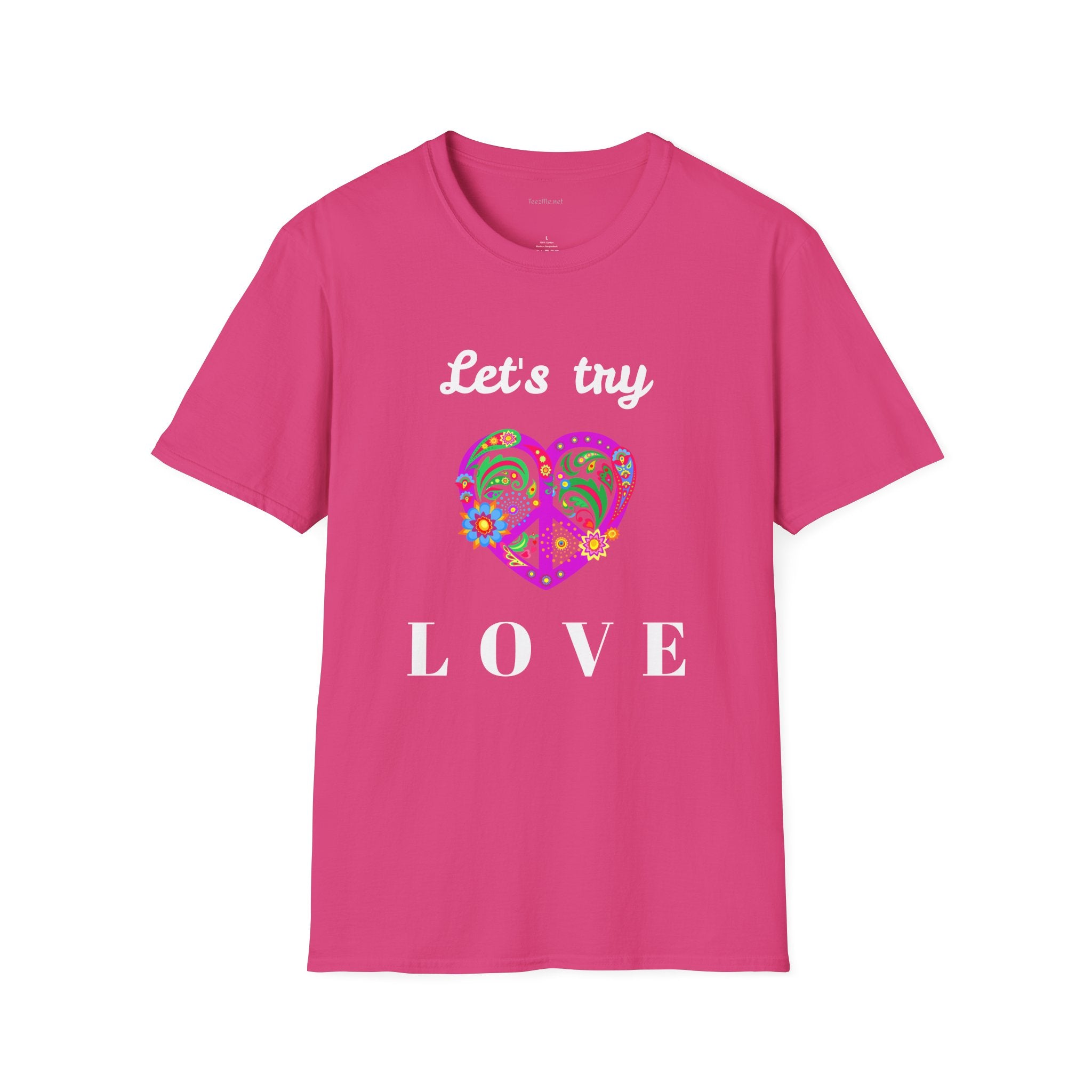 Let's Try Love - Unisex Softstyle T-Shirt 100% Cotton Graphic