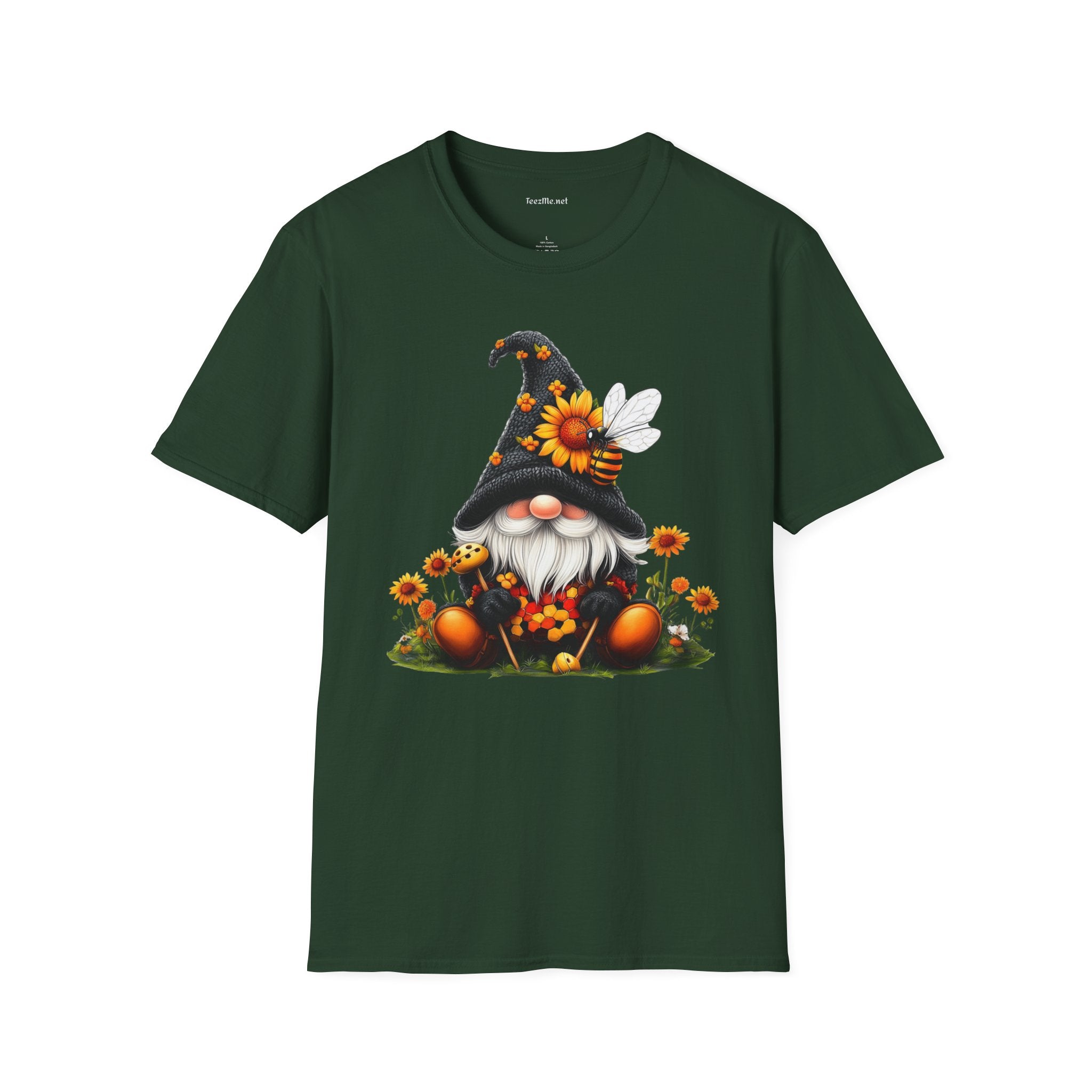 Honey Bee Gnome 03 Unisex Softstyle T-Shirt 100% Cotton Graphic