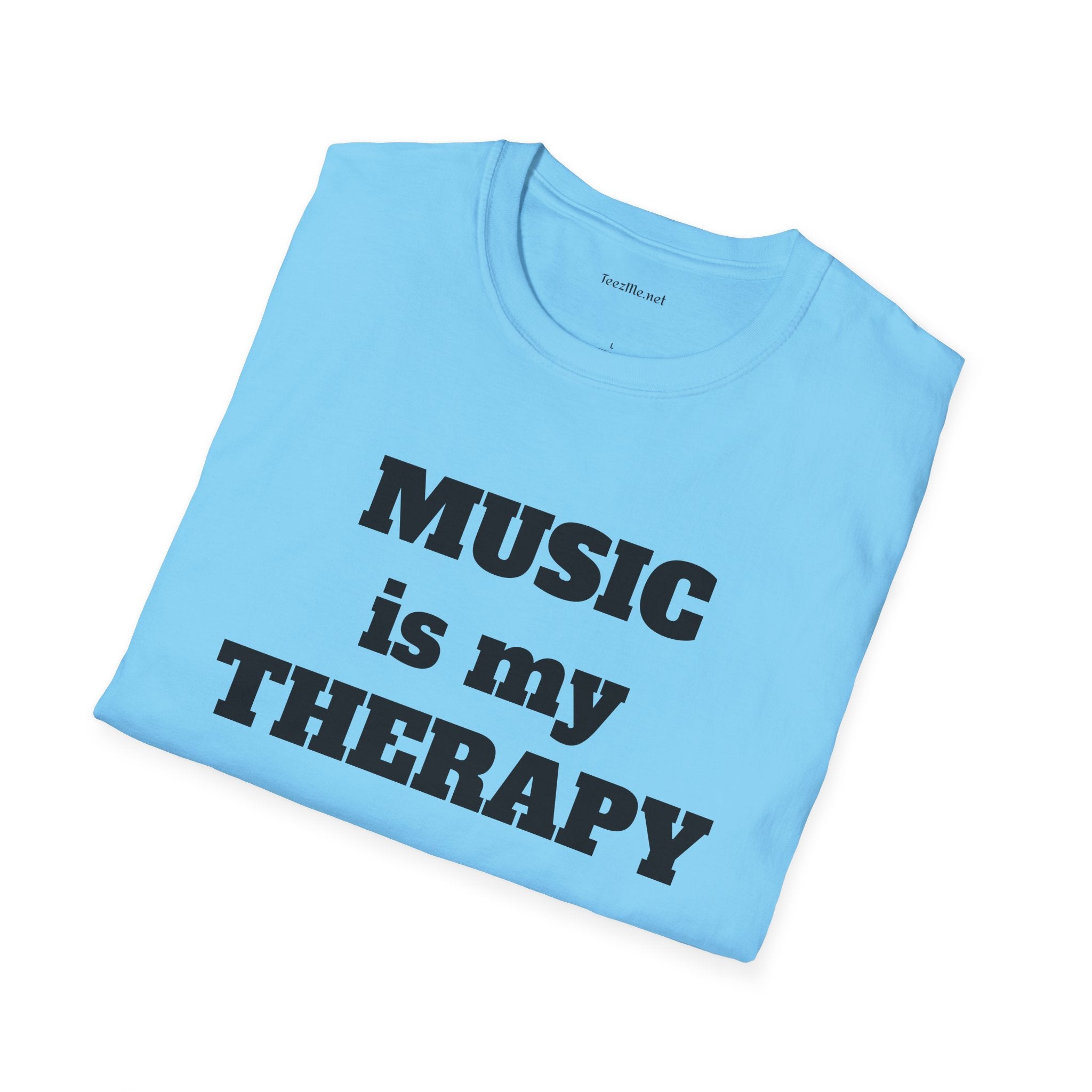 Music is my Therapy Unisex Softstyle T-Shirt 100% Cotton Graphic