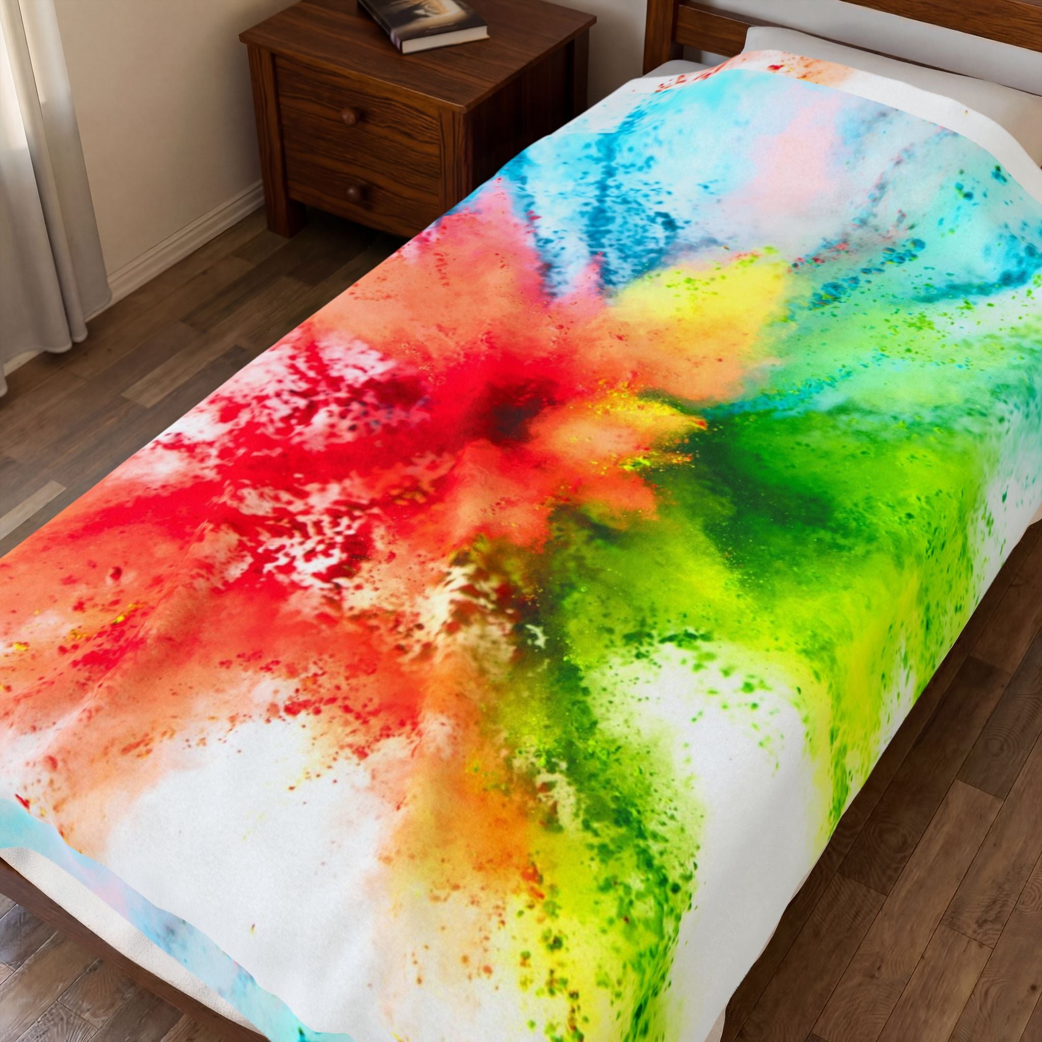 Watercolor Velveteen Plush Blanket
