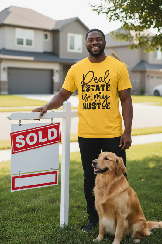 Real Estate is my Hustle Unisex Soft Style T-Shirt 100% Cotton Graphic