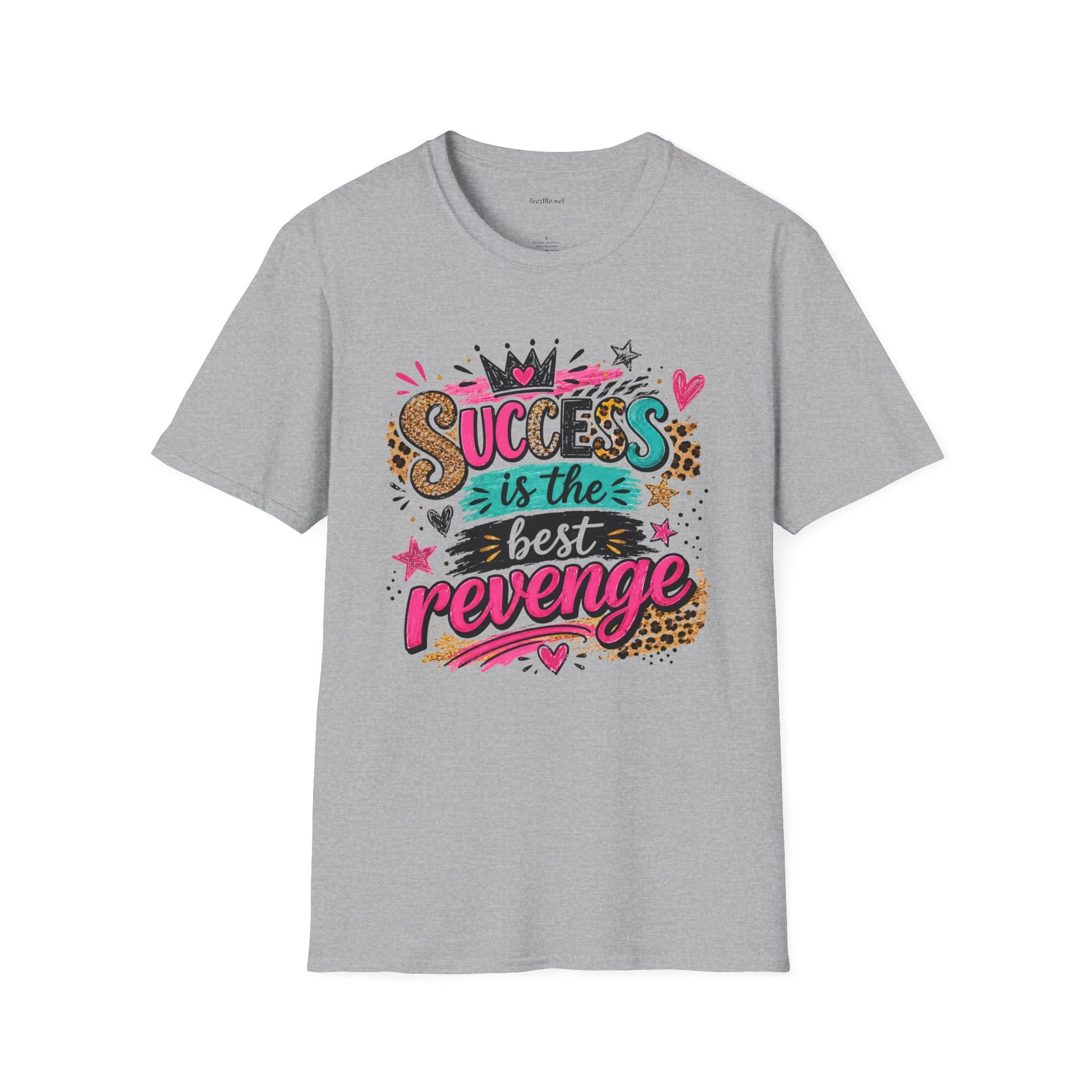 Success Is The Best Revenge T-Shirt — Leopard Print Graphic Tee, Motivational Gift