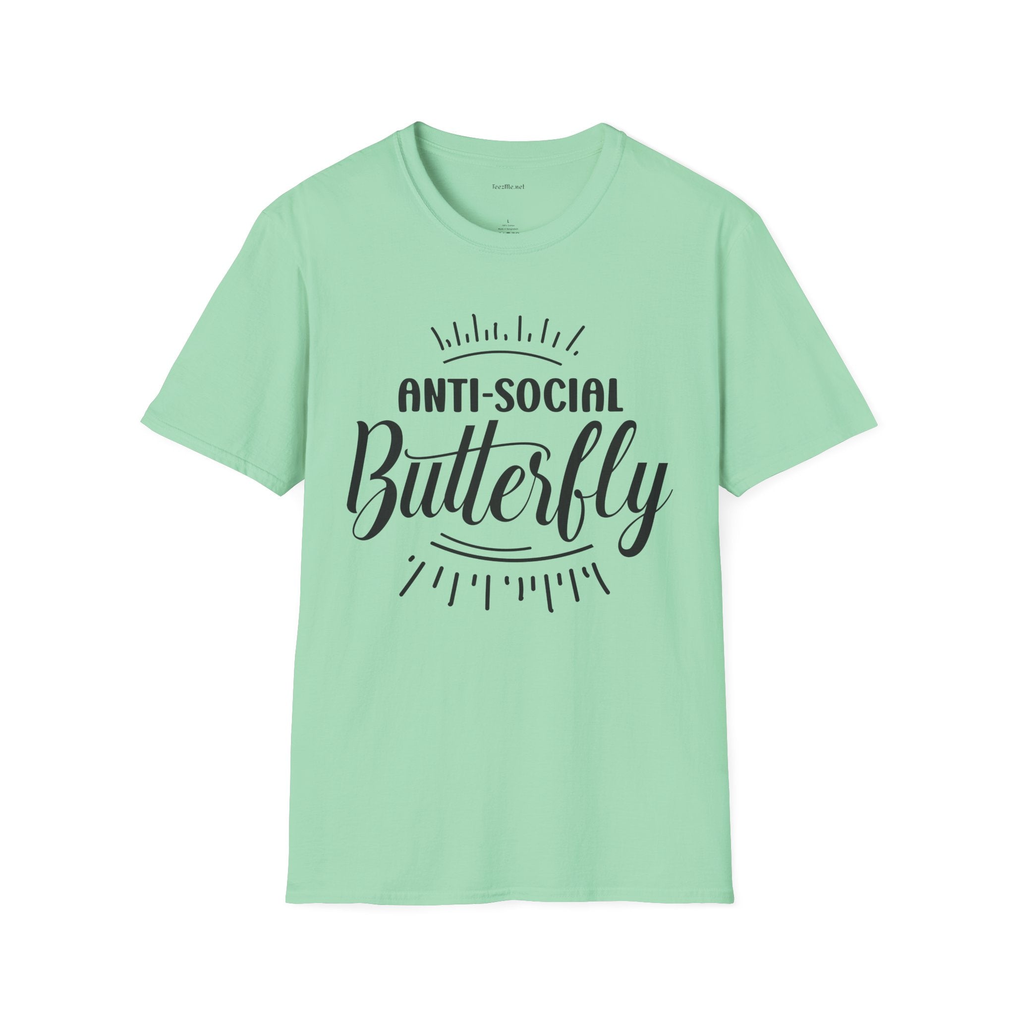 Anti-social Butterfly - Unisex Softstyle T-Shirt 100% Cotton Graphic