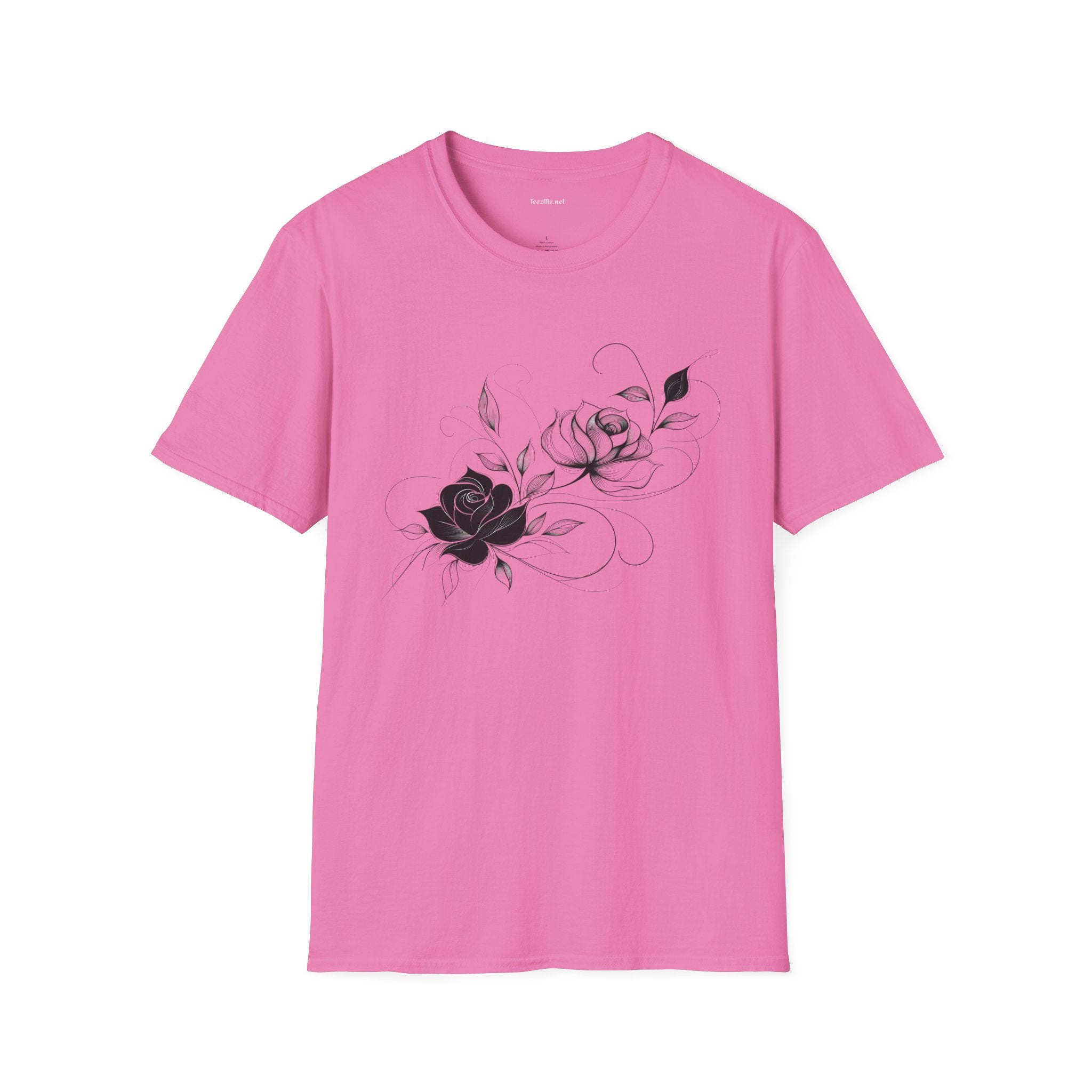 Black rose bouquet - Unisex Softstyle T-Shirt 100% Cotton Graphic