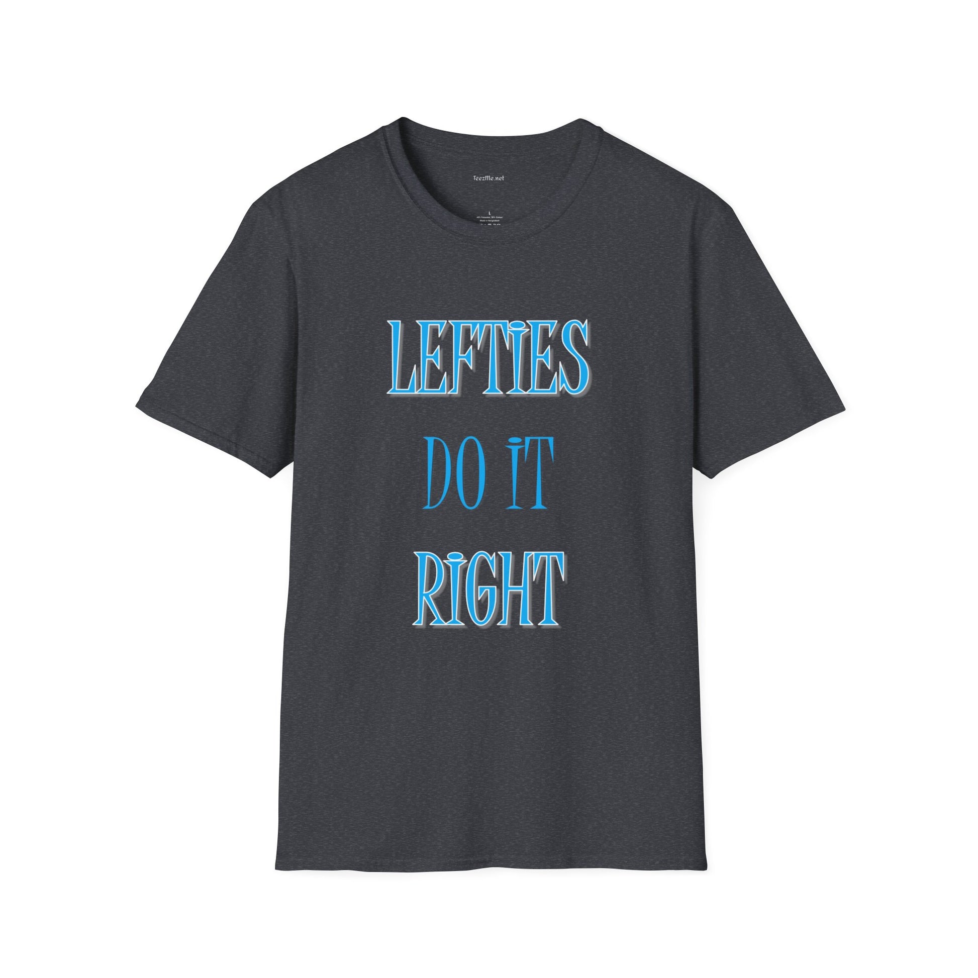 Lefties do it Right (blue) - Unisex Softstyle T-Shirt 100% Cotton Graphic
