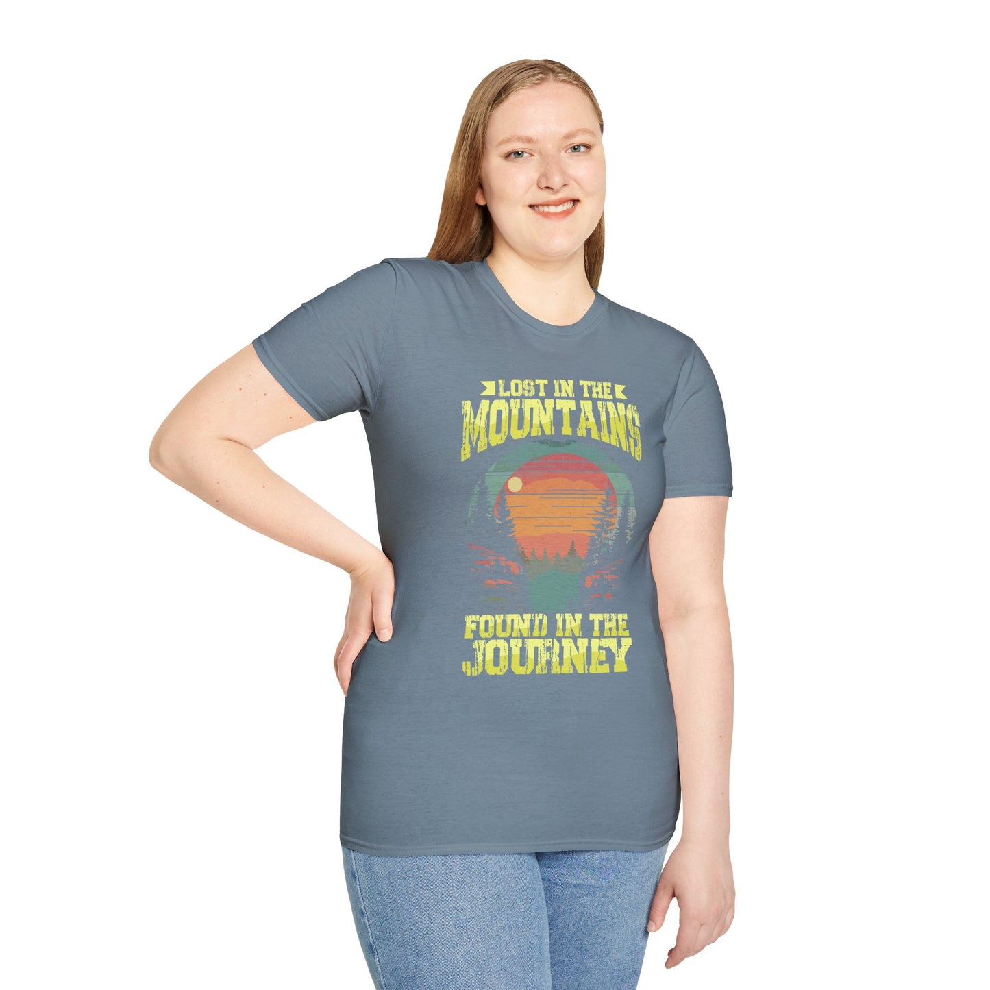 Lost in the Mountain - Unisex Softstyle T-Shirt 100% Cotton Graphic