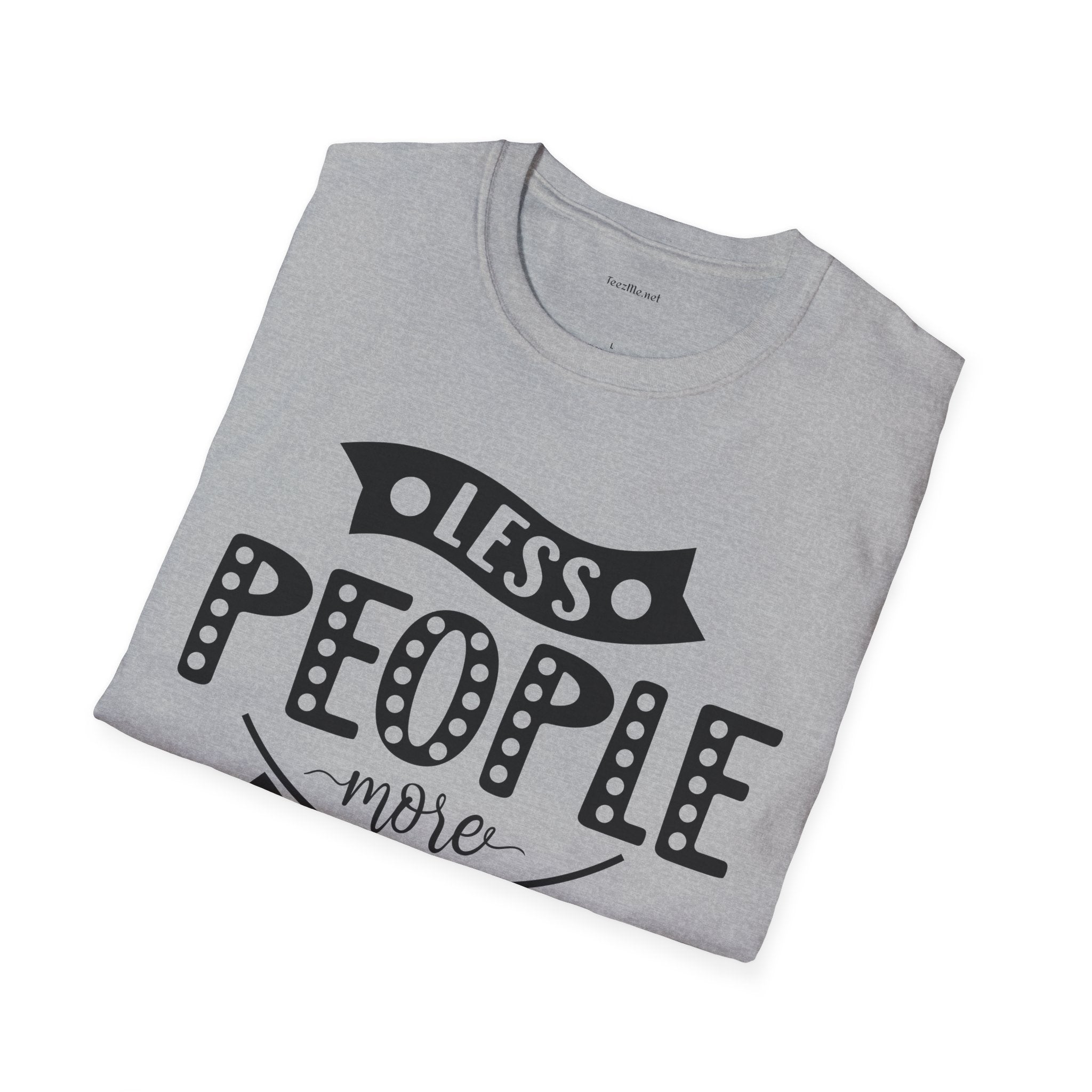 Less people more dogs - Unisex Softstyle T-Shirt 100% Cotton Graphic