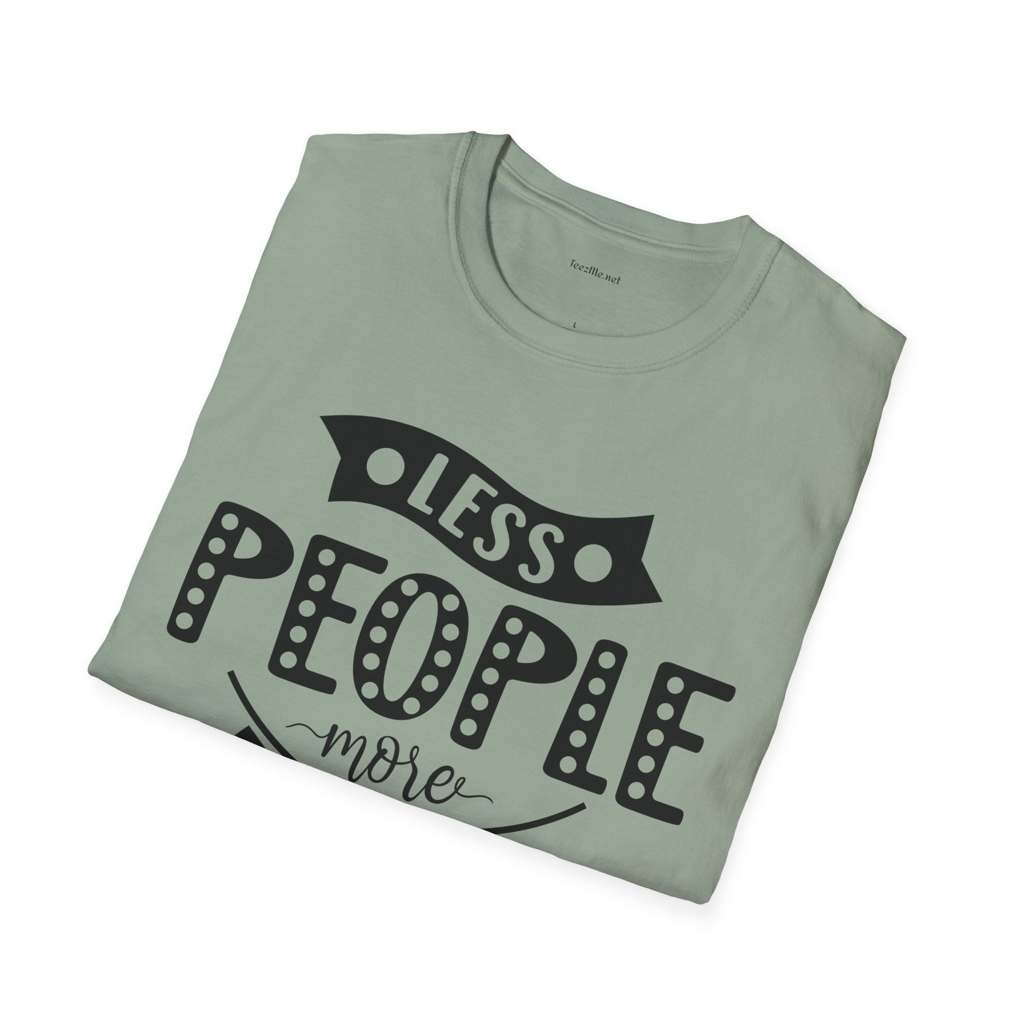 Less people more dogs - Unisex Softstyle T-Shirt 100% Cotton Graphic