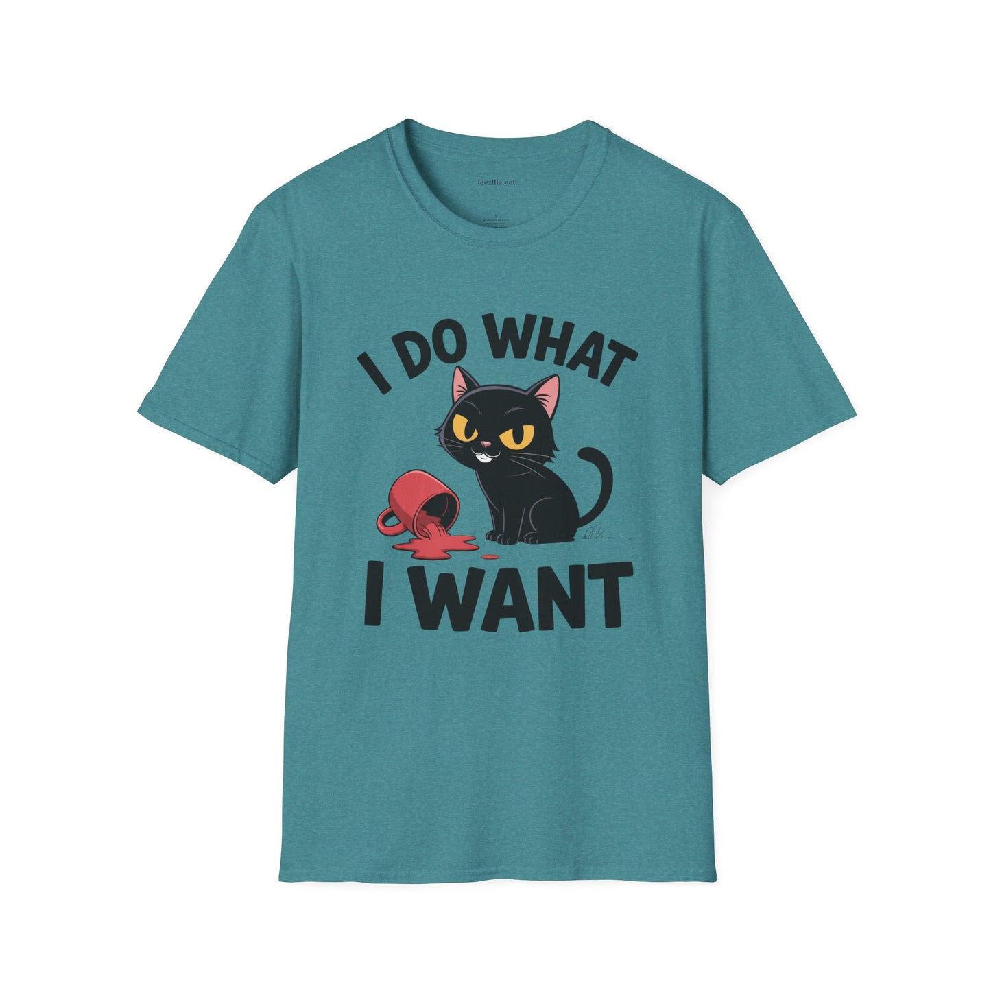 I Do What I Want (with Cat)  Unisex Softstyle T-Shirt 100% Cotton Graphic