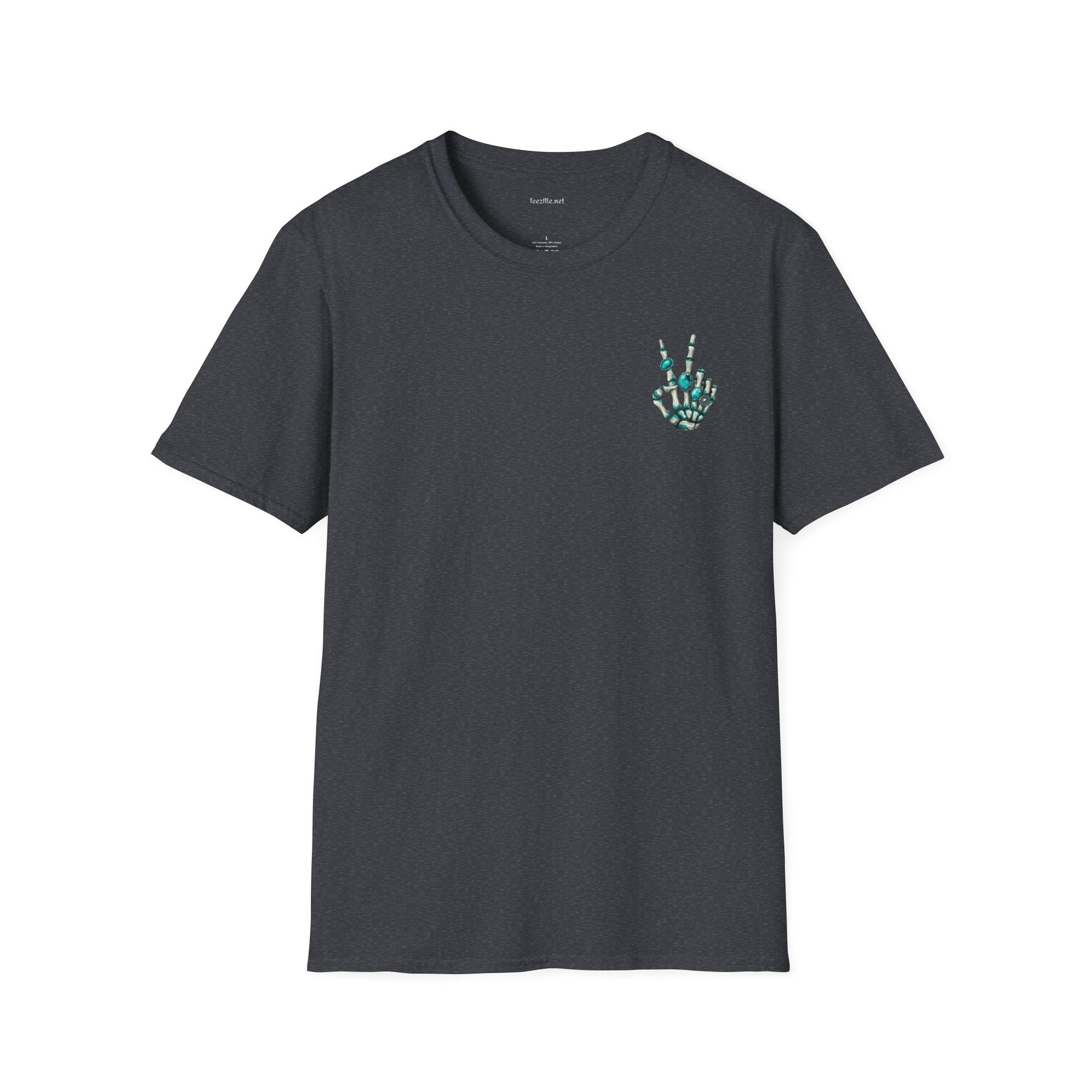 Peace Gemstone Skeleton - Unisex Softstyle T-Shirt 100% Cotton Graphic