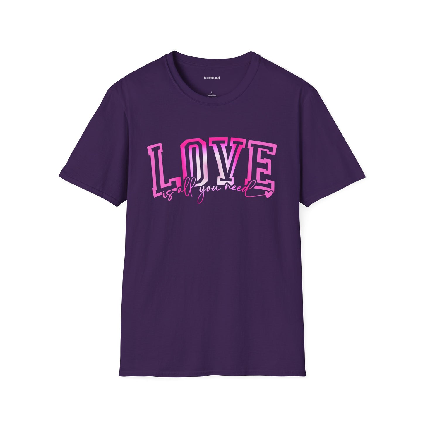 Love is All You Need (pink) Unisex Softstyle T-Shirt 100% Cotton