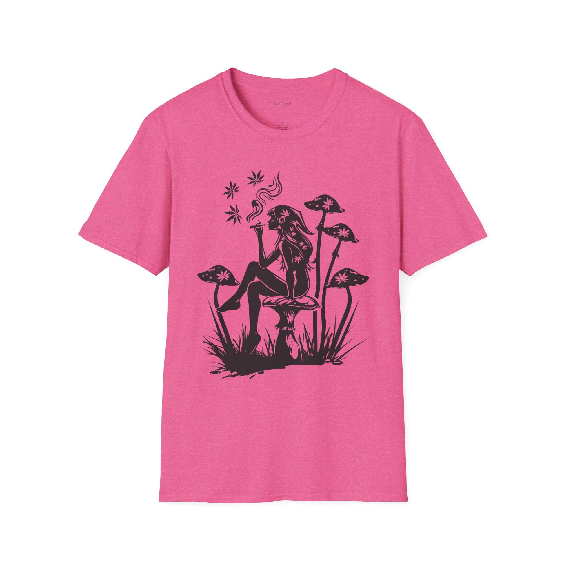 Fairy Smoking Weed Unisex Softstyle T-Shirt 100% Cotton Graphic