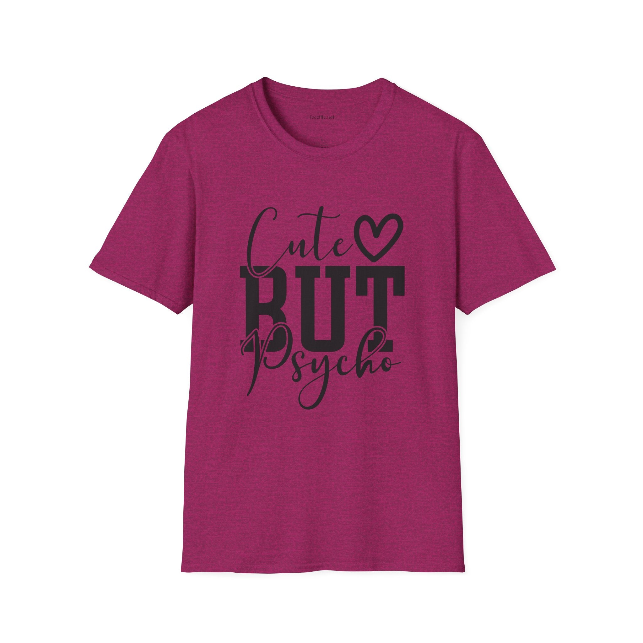 Cute but Psycho 01 Unisex Softstyle T-Shirt 100% Cotton Graphic