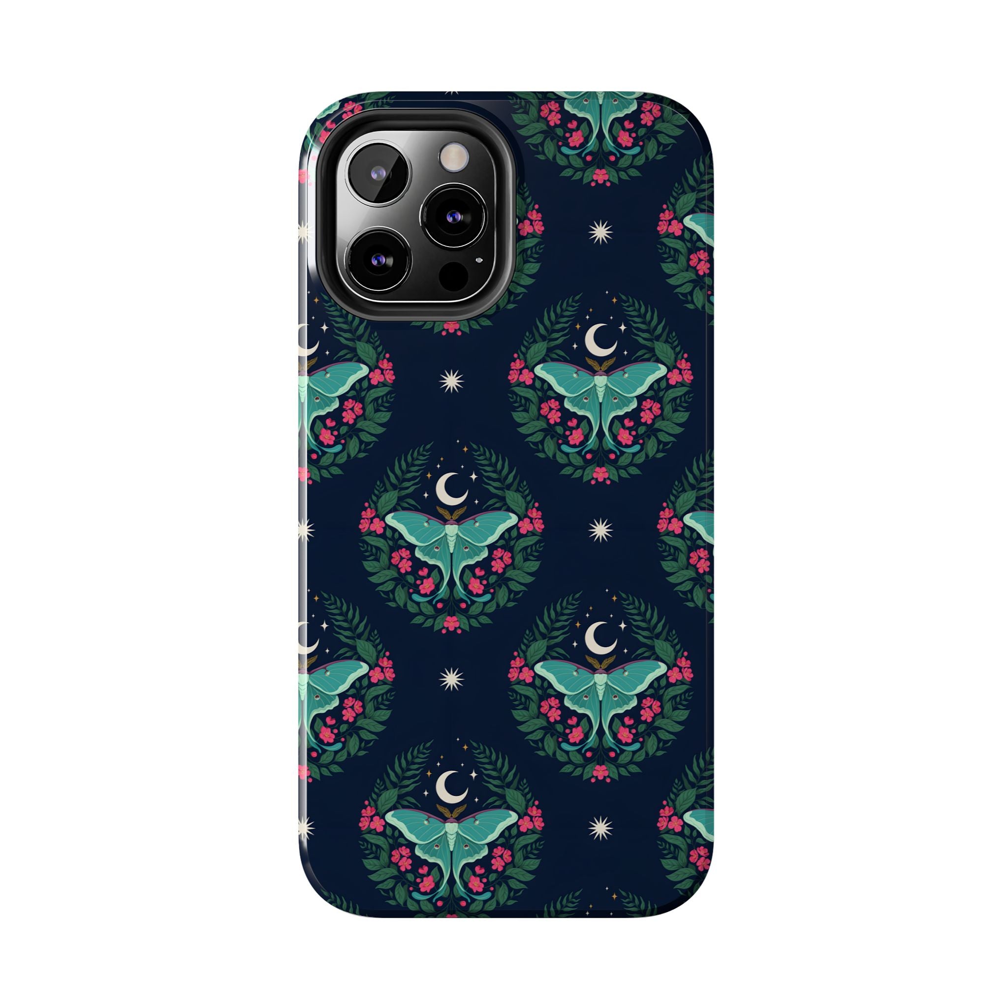 Moon Moth Tough Phone Case — Botanical Nightscape Protective Cover