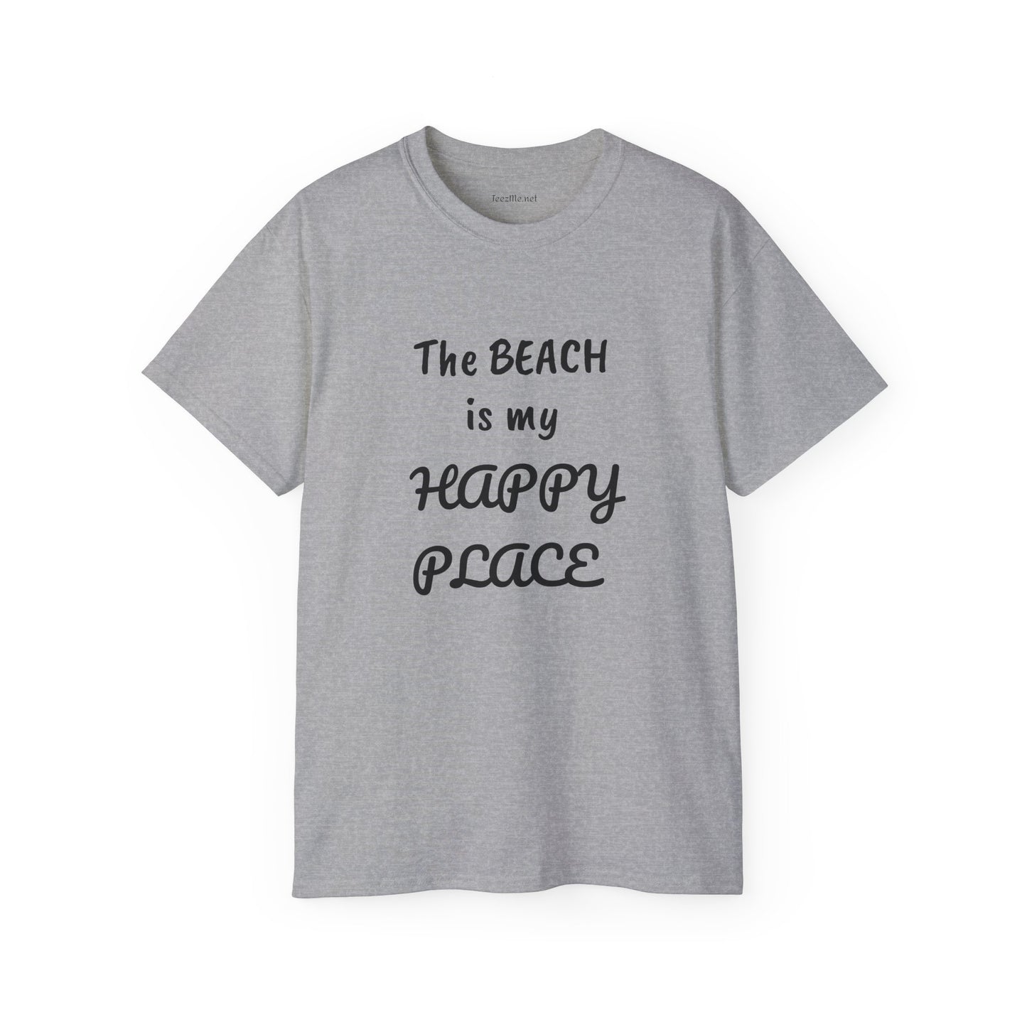 The BEACH is my Happy Place - Unisex Ultra Cotton Tee 100% Cotton Graphic