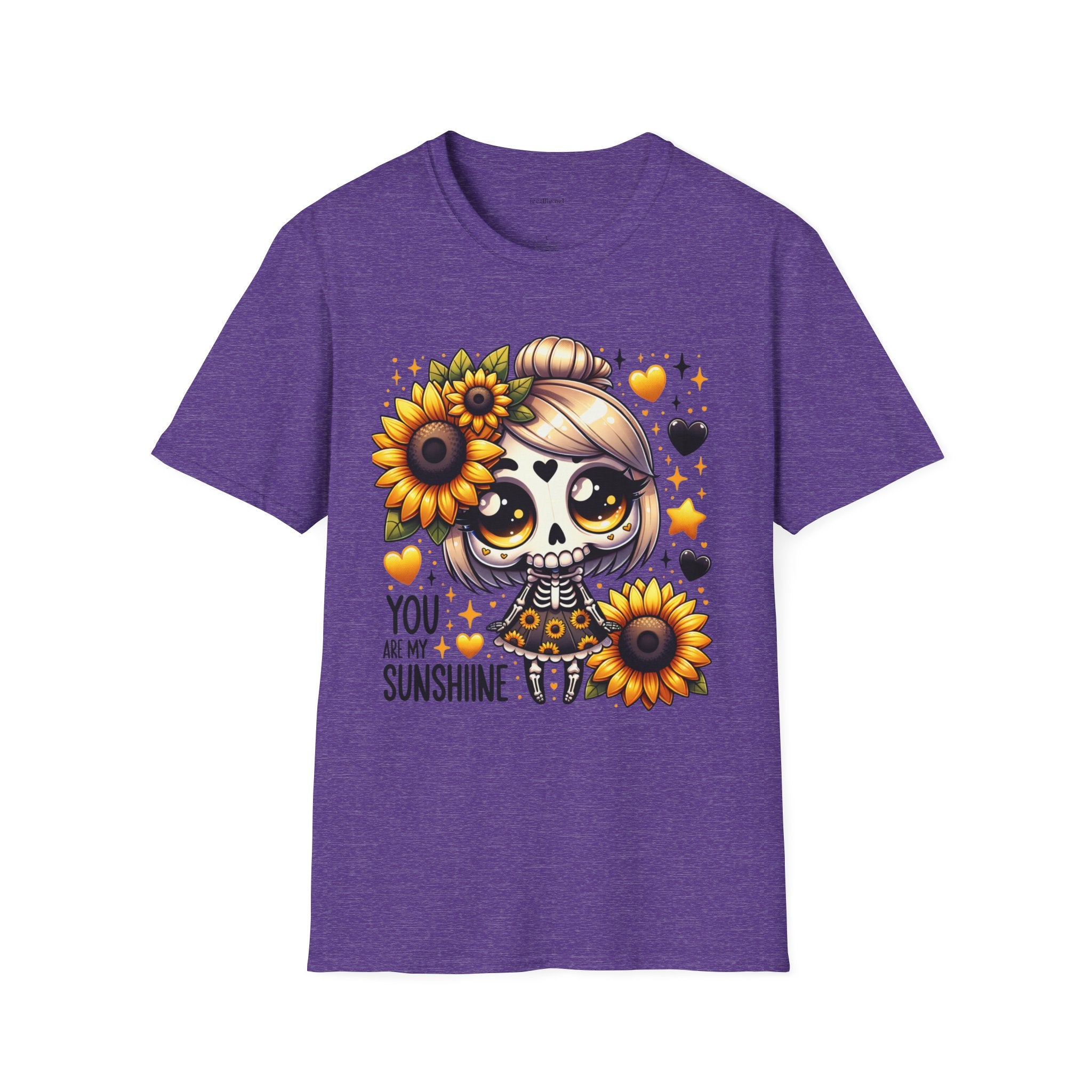Sunflower Day of the Dead Tee — "You Are My Sunshine" Cute Sugar Skull Shirt