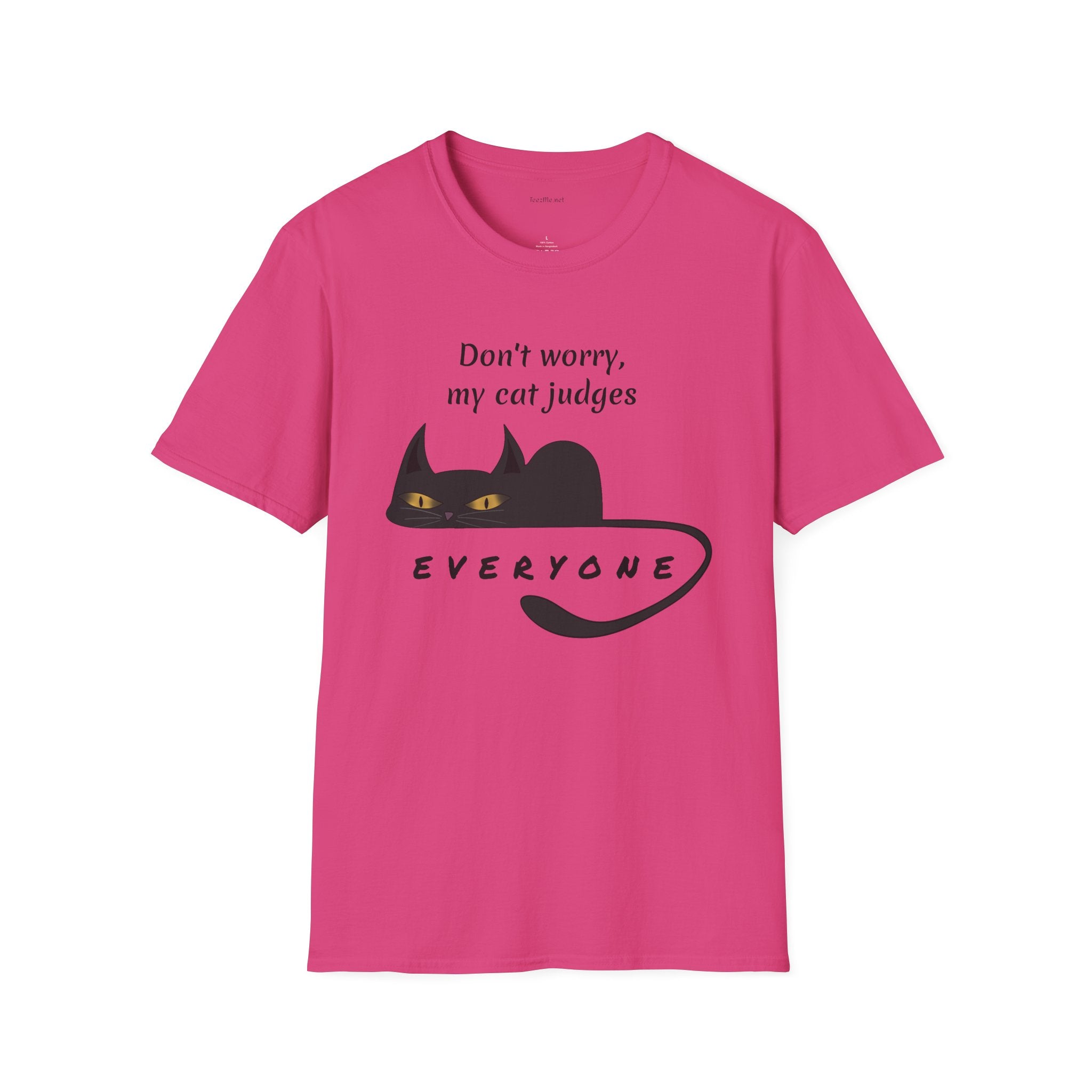 Judging Cat - Unisex Softstyle T-Shirt 100% Cotton Graphic