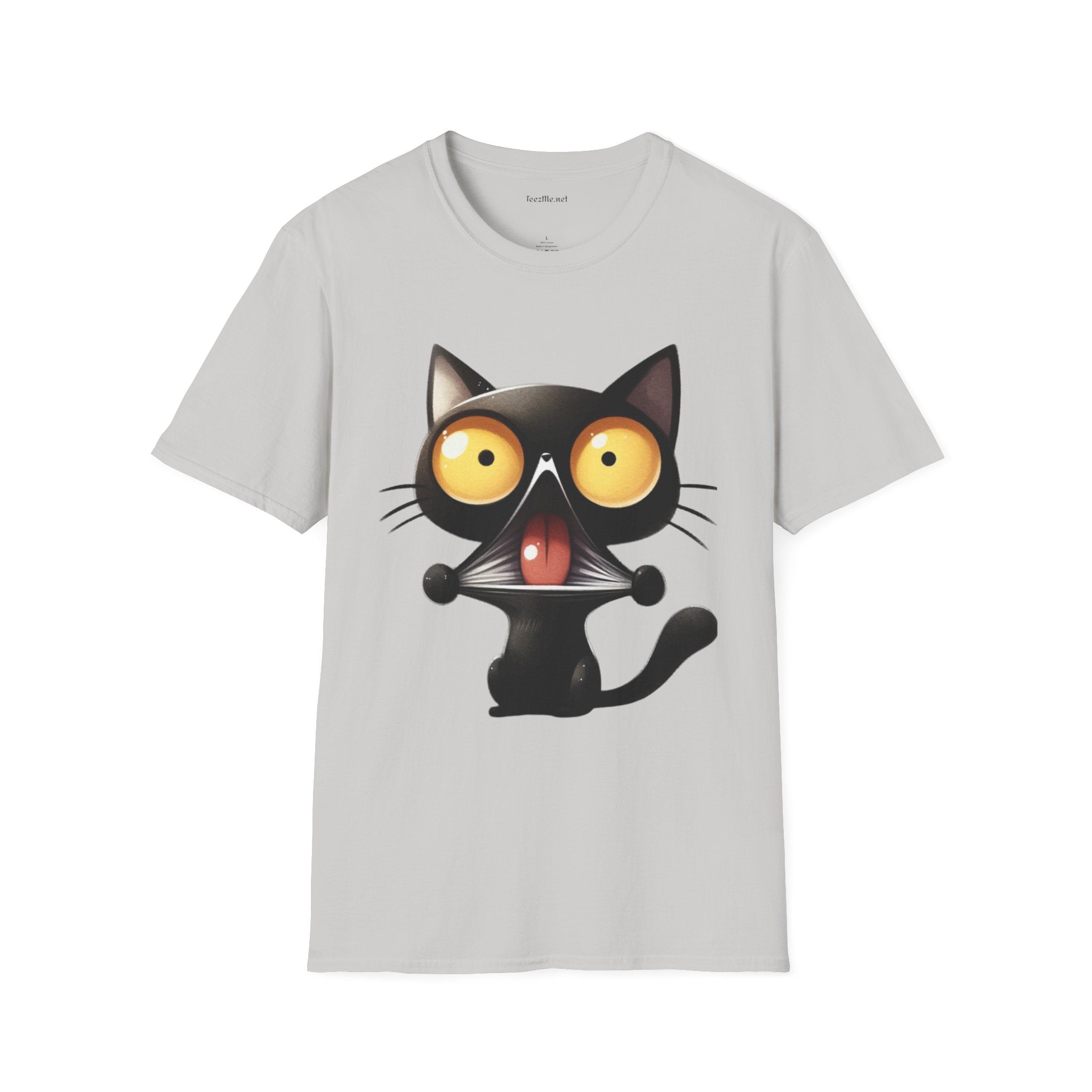 Crazy Cat 01 Unisex SoftStyle T-Shirt 100% Cotton Graphic
