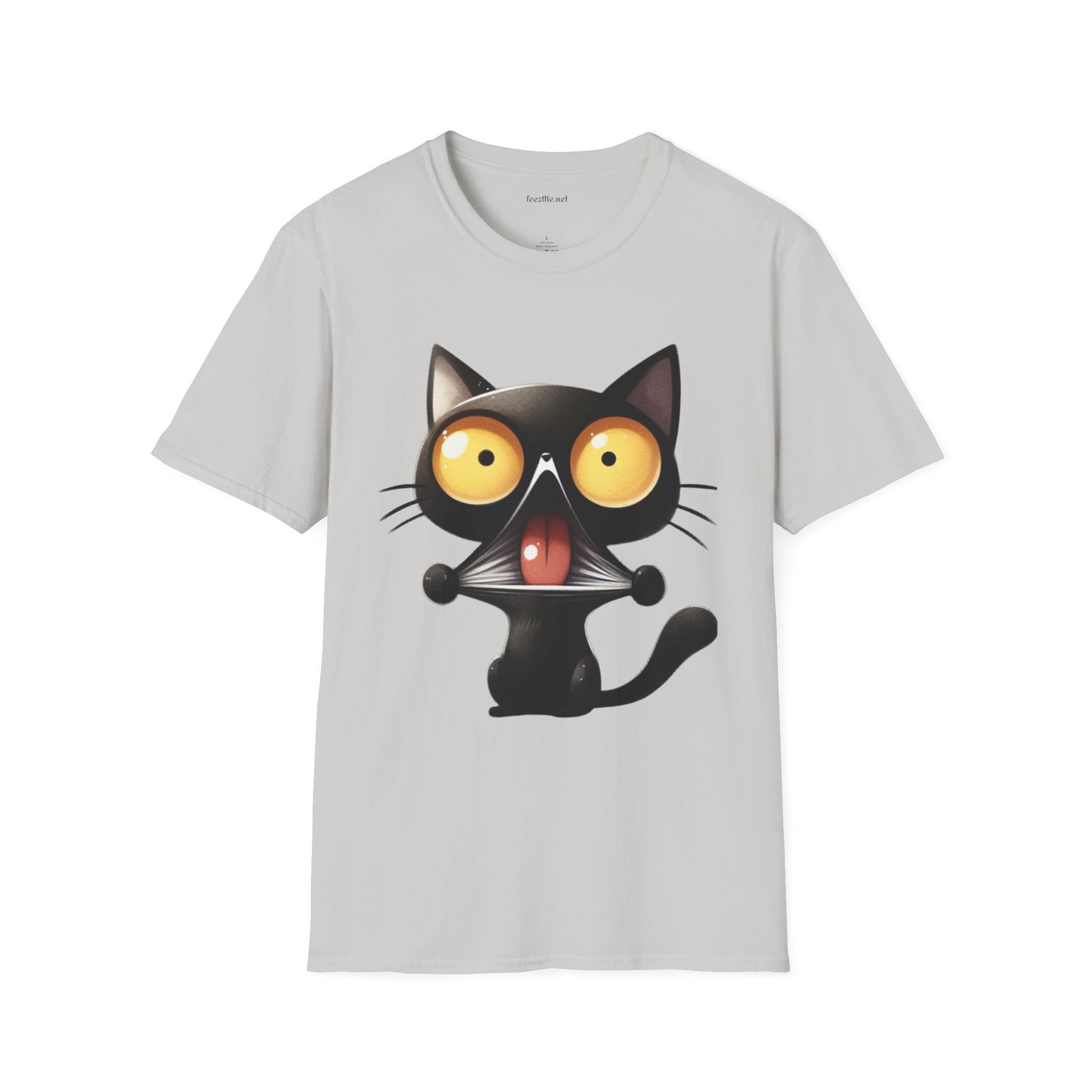 Crazy Cat 01 Unisex SoftStyle T-Shirt 100% Cotton Graphic