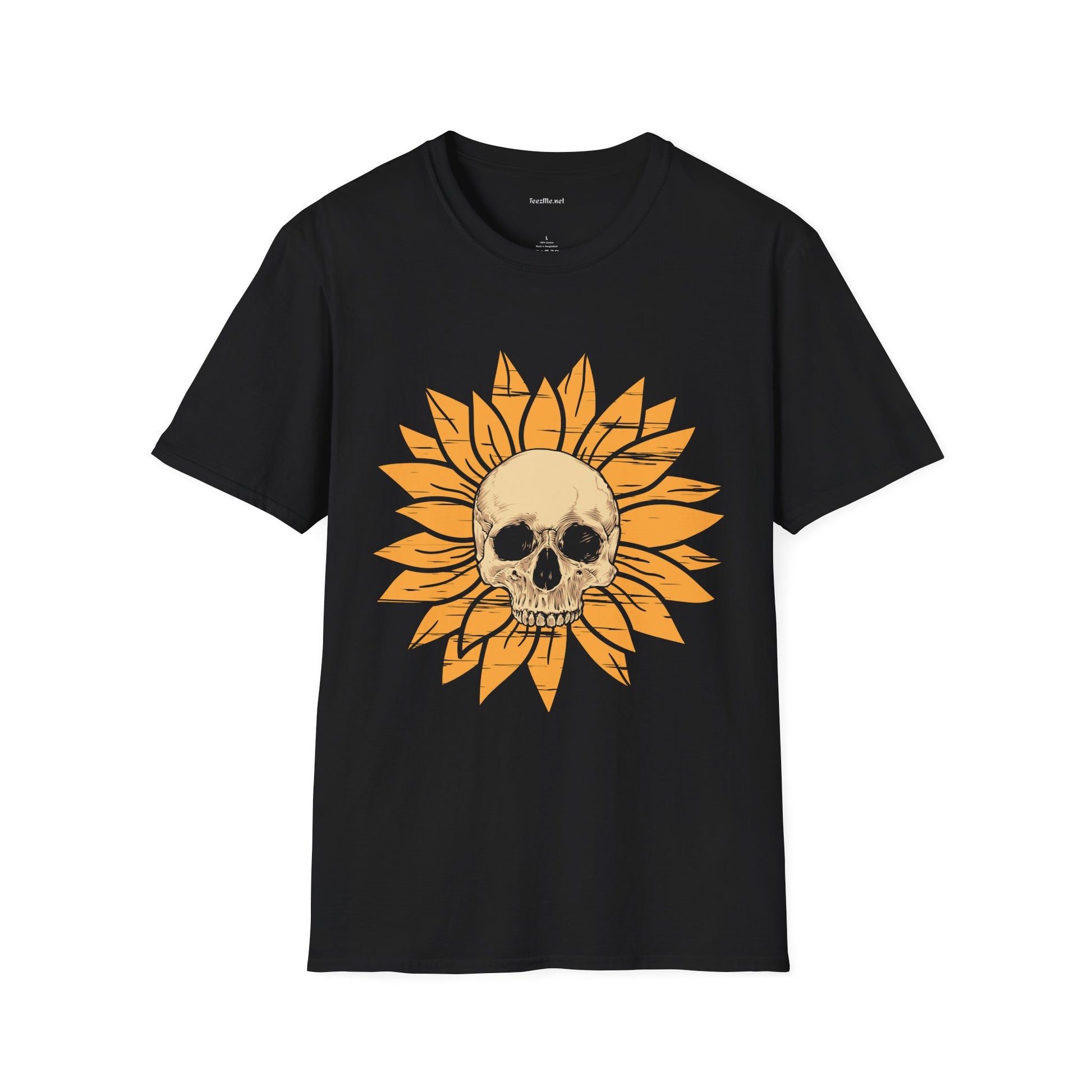 Skull Sunflower T-Shirt — Edgy Floral Graphic Tee