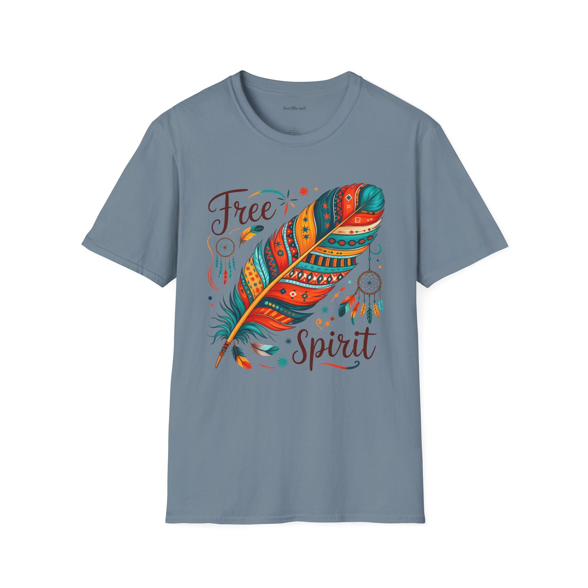 Free Spirit Boho Unisex Softstyle T-Shirt 100% Cotton Graphic