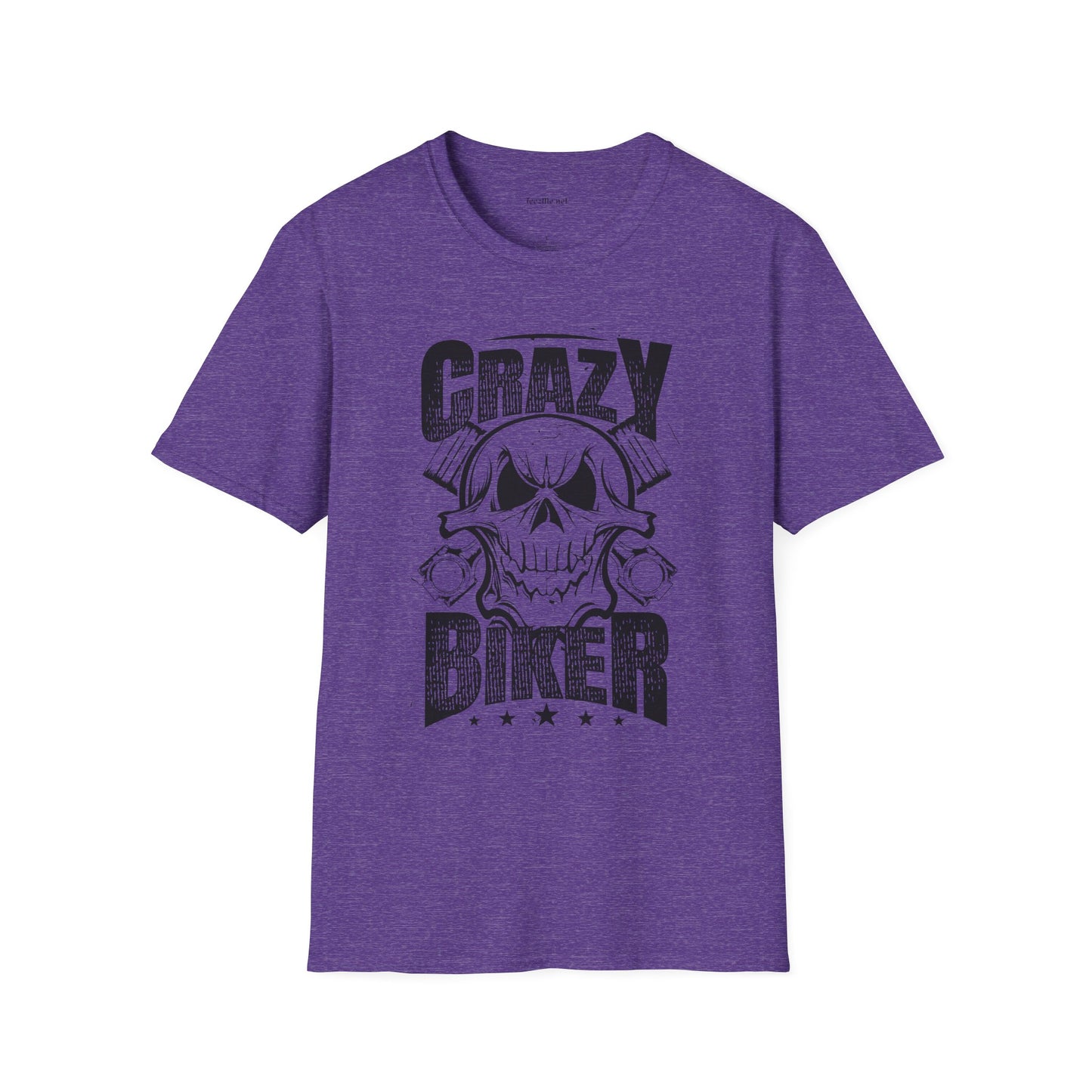 Crazy Biker Unisex Softstyle T-Shirt 100% Cotton Graphic