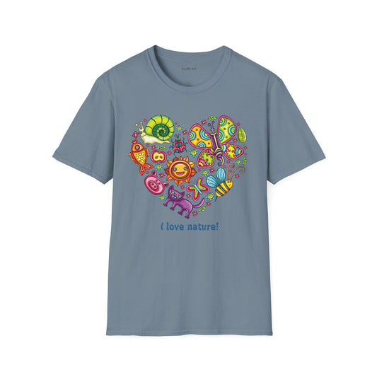 I love nature Unisex SoftStyle T-Shirt 100% Cotton Graphic