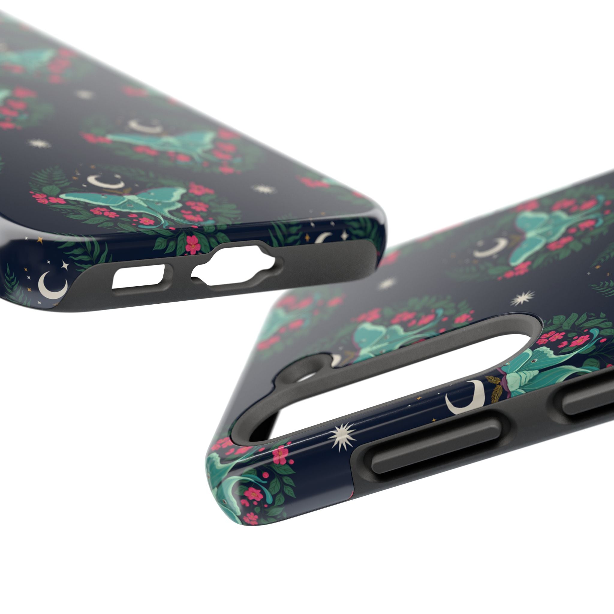 Moon Moth Tough Phone Case — Botanical Nightscape Protective Cover