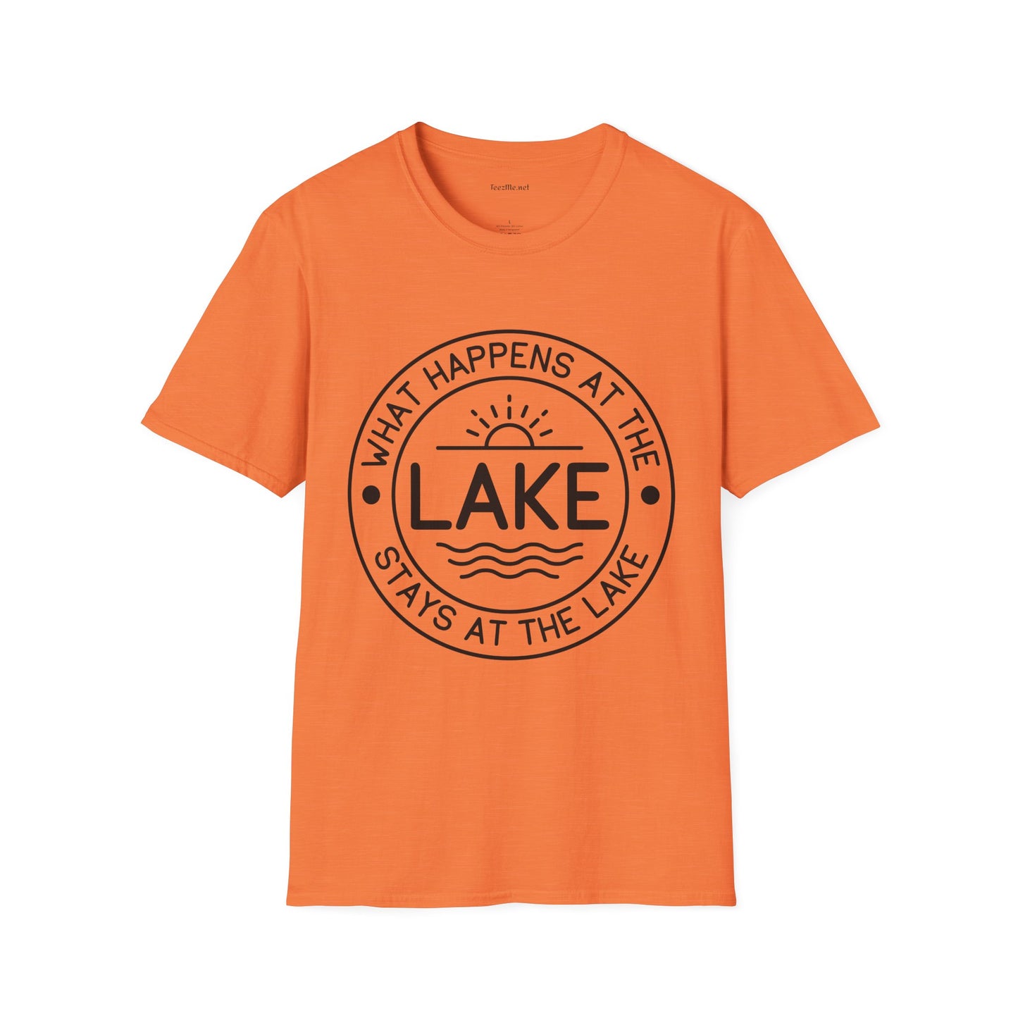 What Happens At The Lake Unisex Softstyle T-Shirt 100% Cotton Graphic