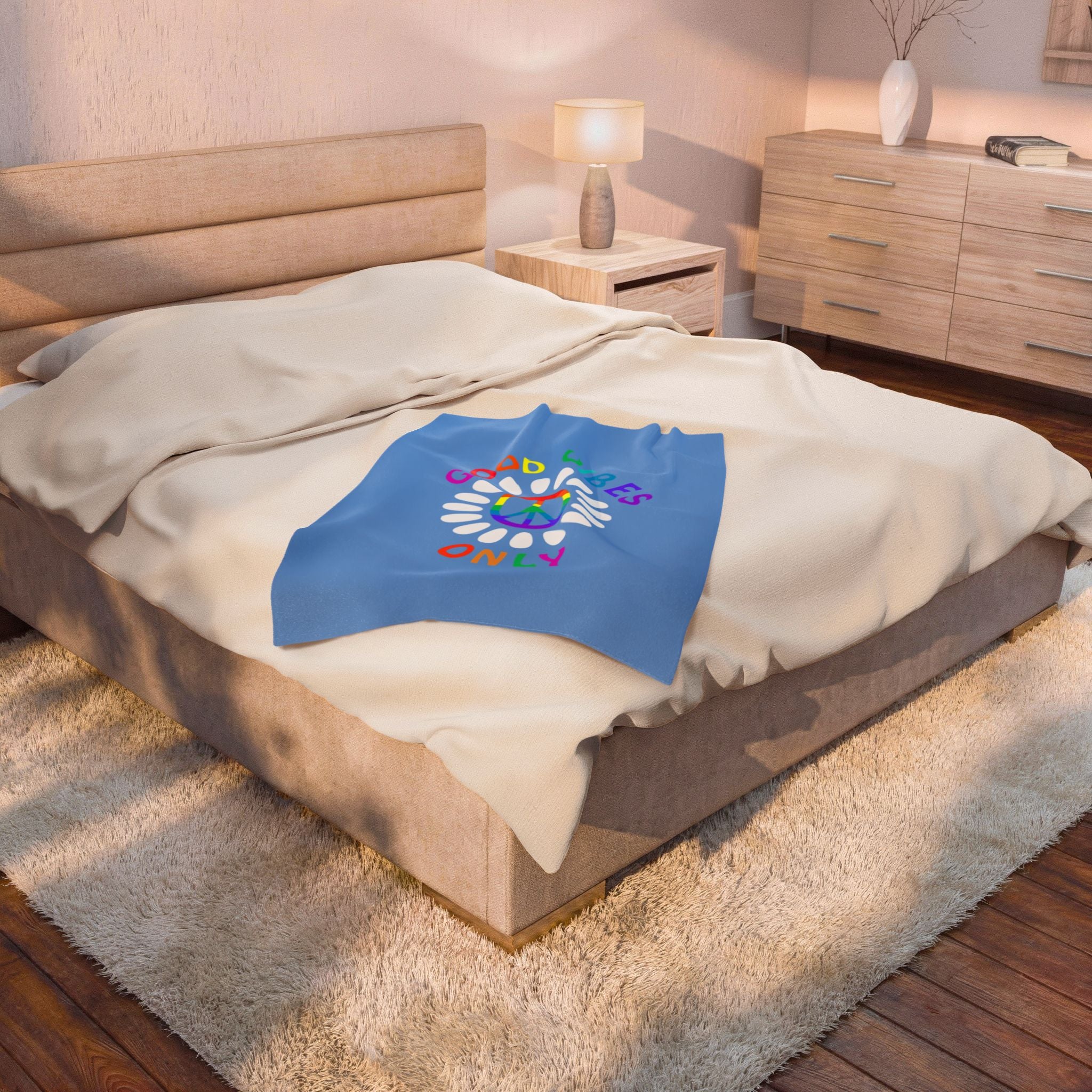 Good Vibes Velveteen Plush Blanket
