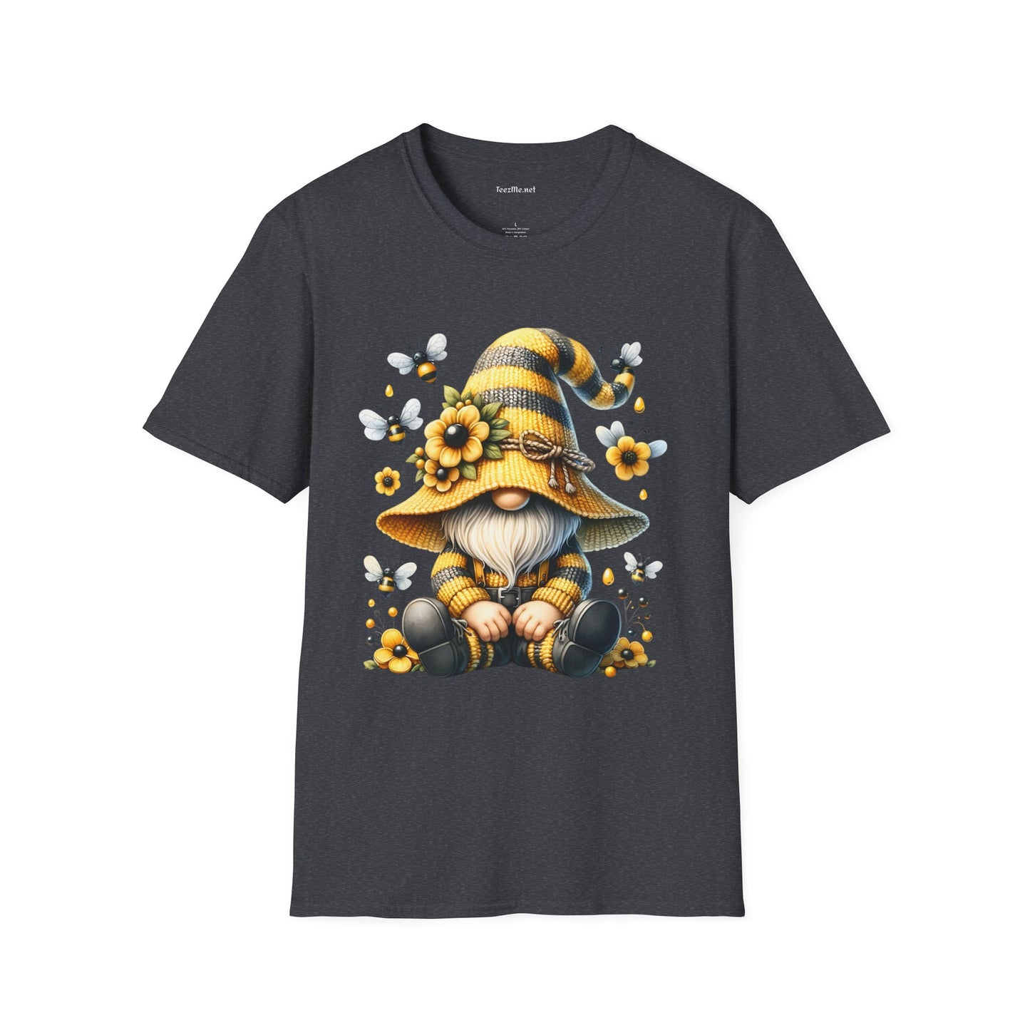Honey Bee Gnome 41 Unisex Soft Style T-Shirt 100% Cotton Graphic
