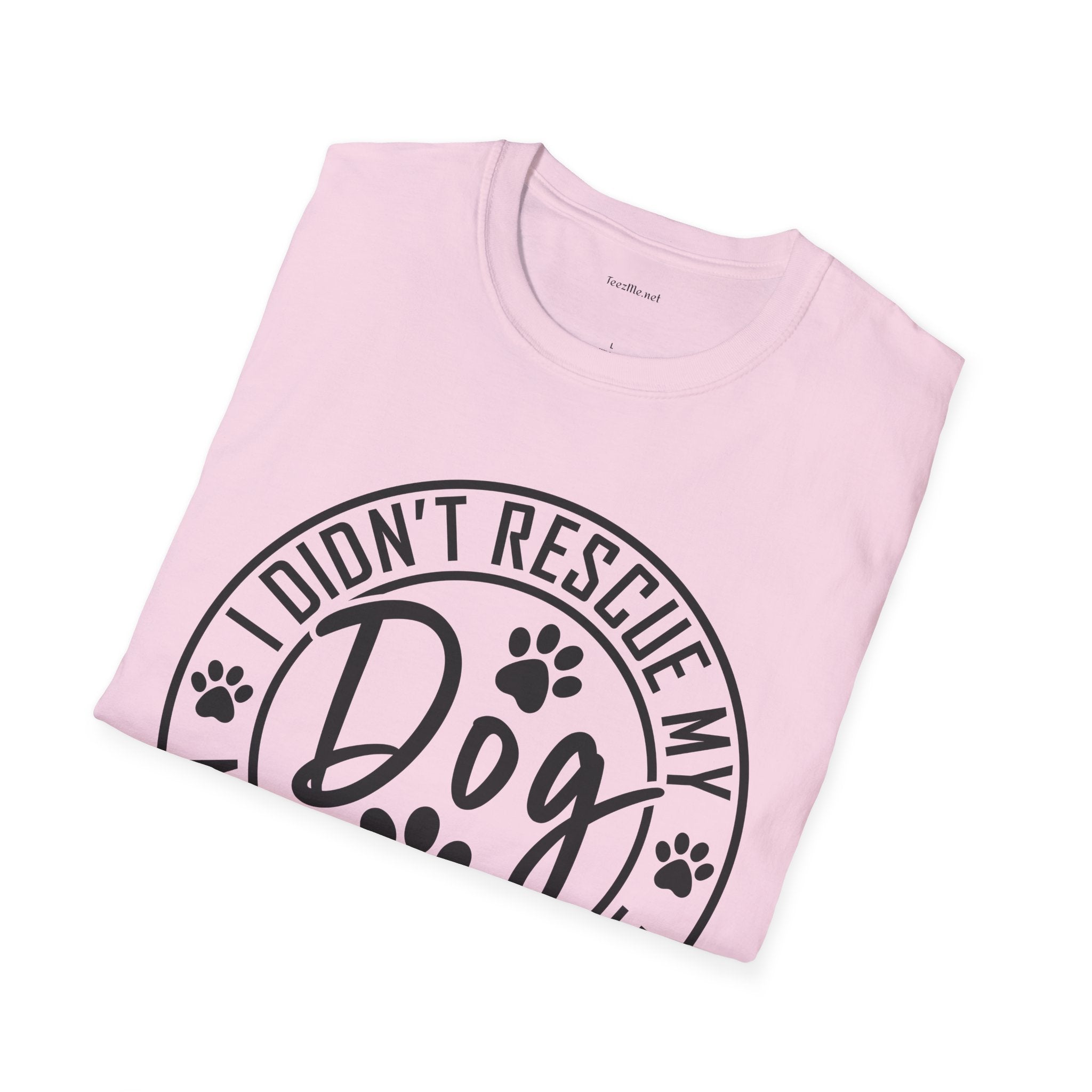 Rescue Dog T-Shirt – "I Didn't Rescue My Dog, My Dog Rescued Me" Paw Print Tee