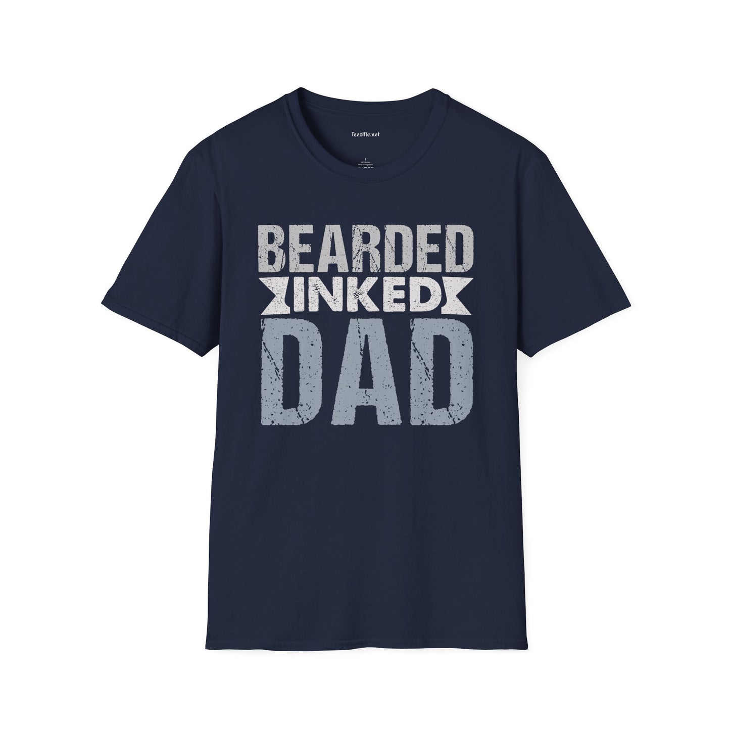 Bearded Inked Dad Unisex Style T-Shirt 100% Cotton Graphic
