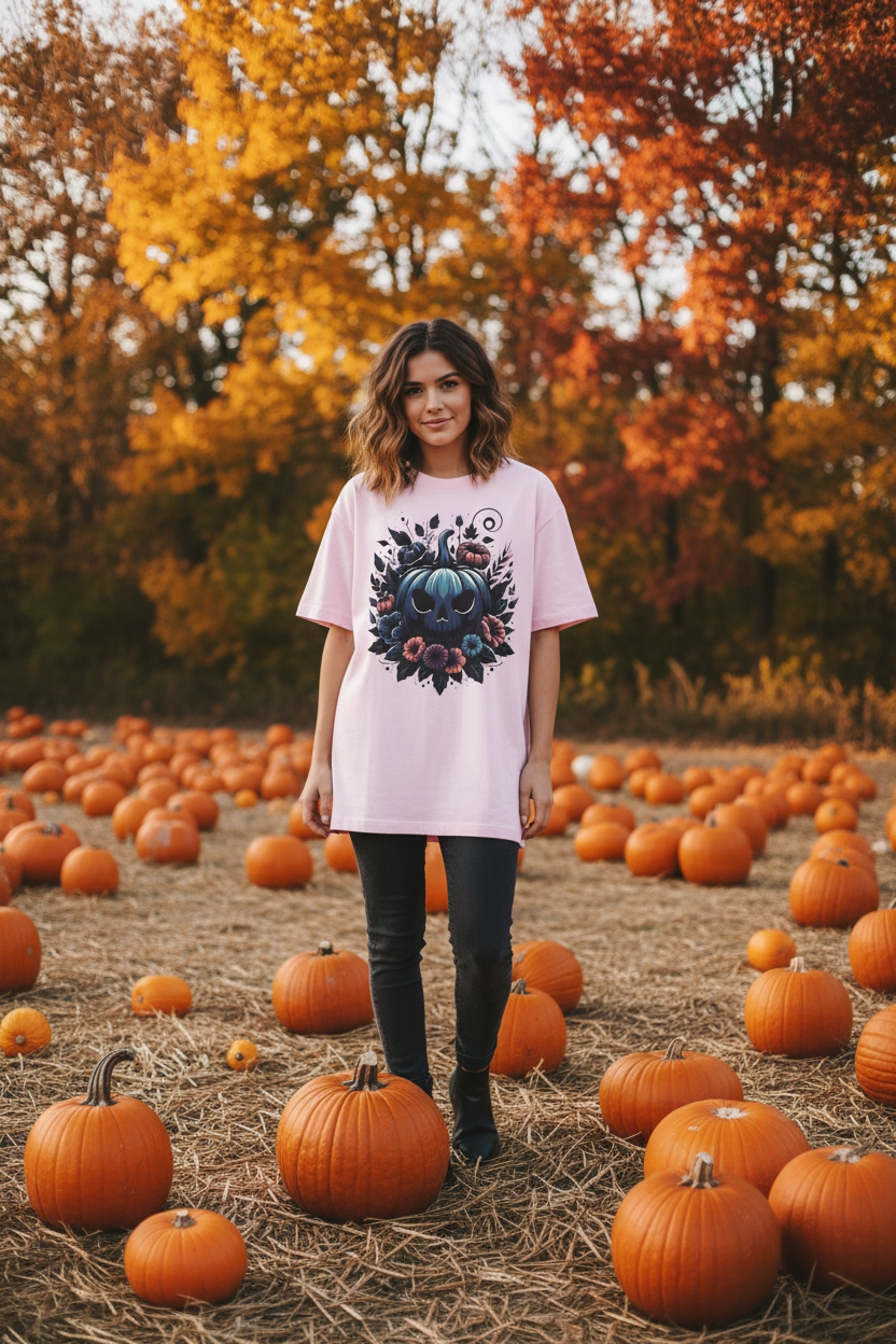 Goth Pumpkin3 - Unisex Oversized Boxy Tee