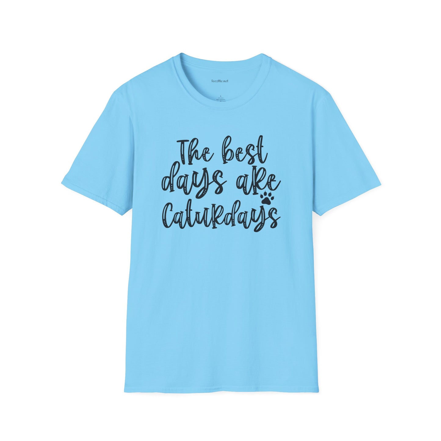 The best days are Caturdays Unisex SoftStyle T-Shirt 100% Cotton Graphic