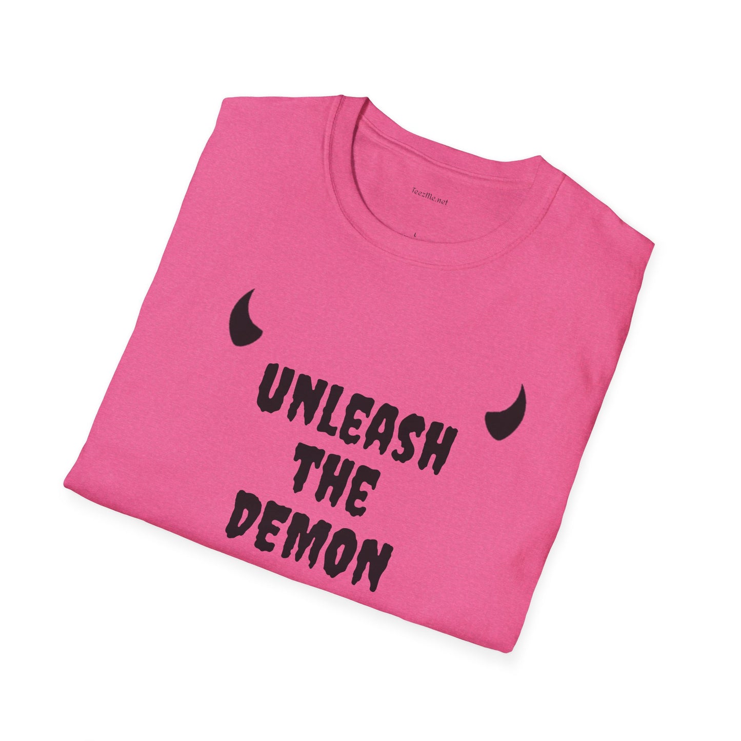 unleash the DEMON - Unisex Softstyle T-Shirt 100% Cotton Graphic
