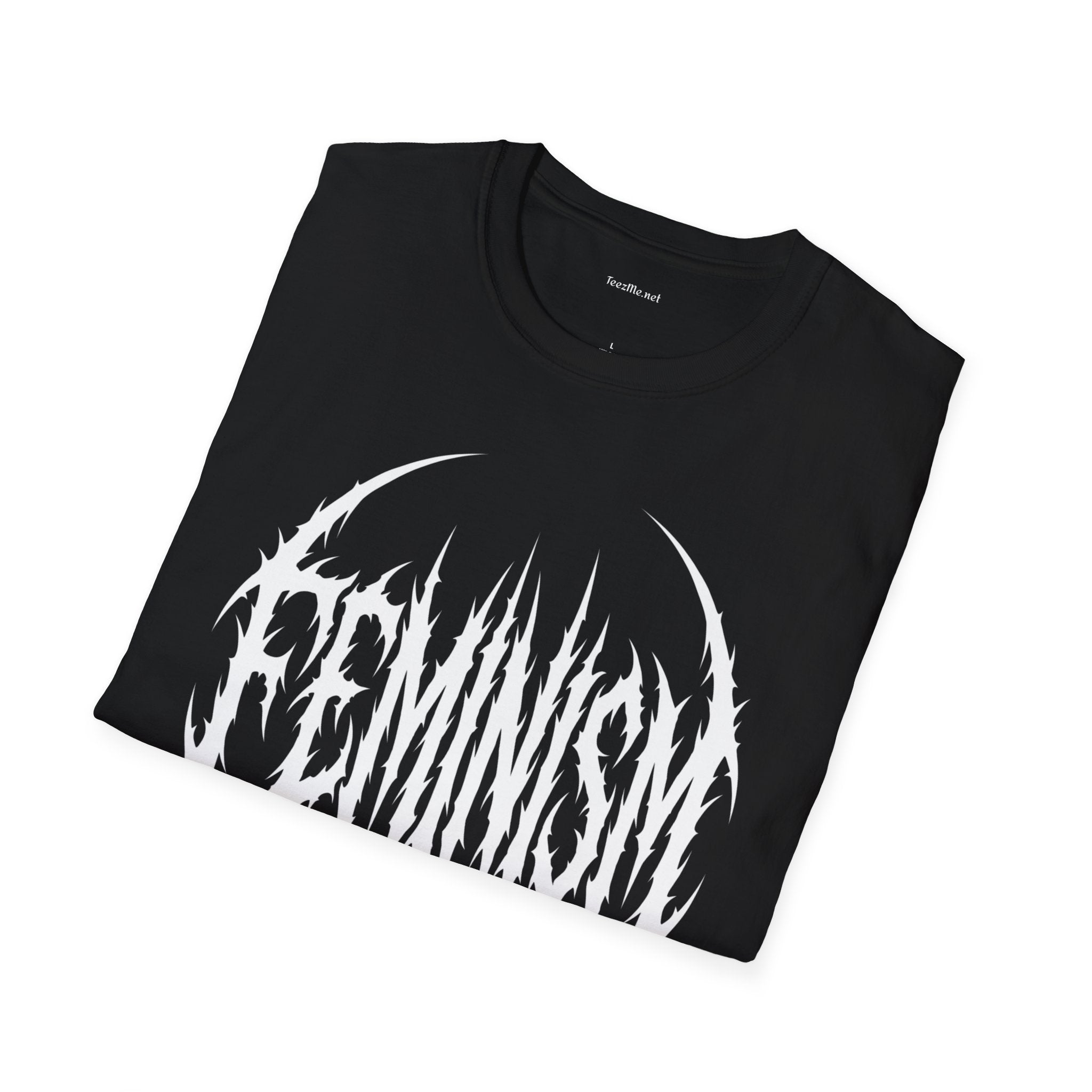 Feminism Black Metal Logo T-Shirt — Gothic Feminist Statement Tee