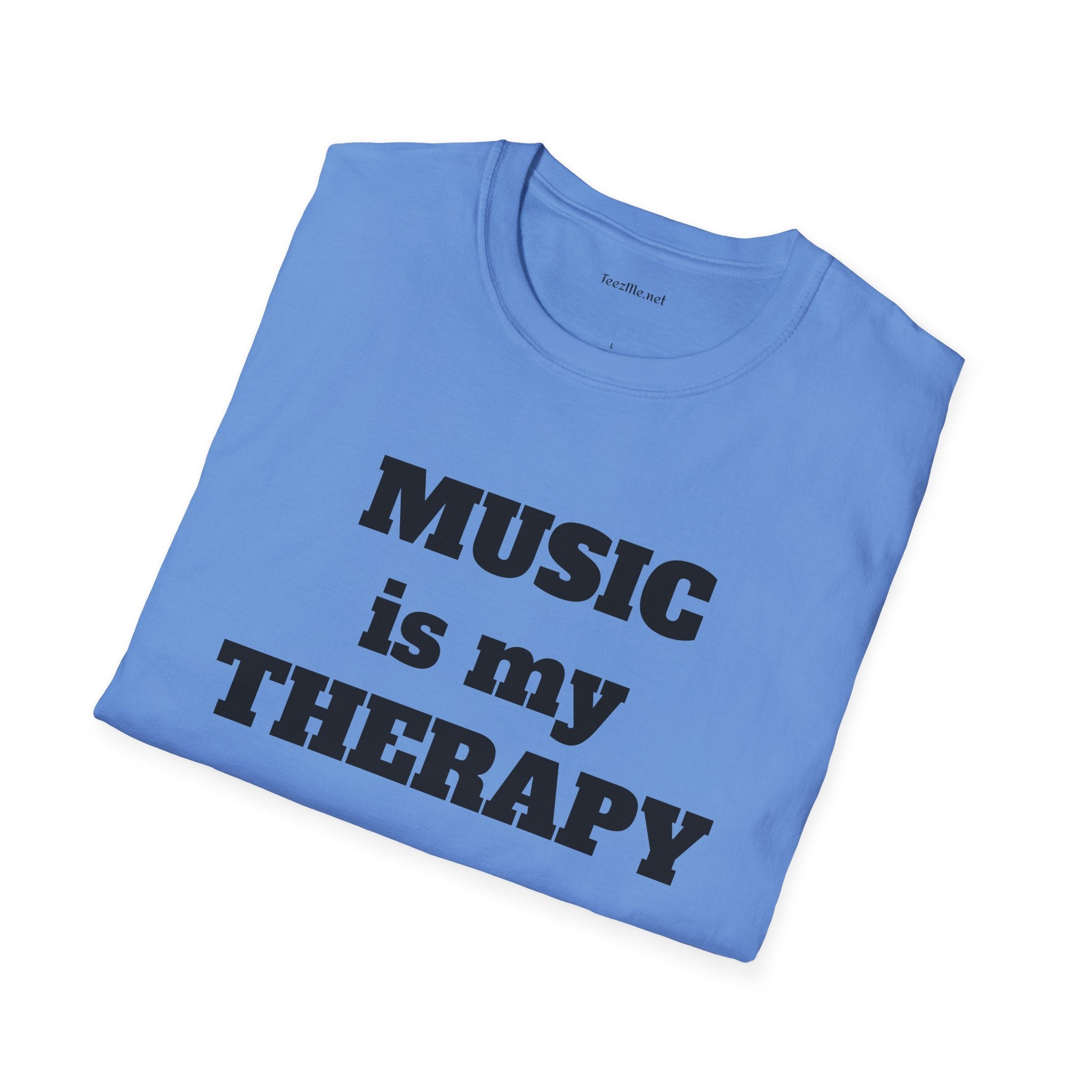 Music is my Therapy Unisex Softstyle T-Shirt 100% Cotton Graphic
