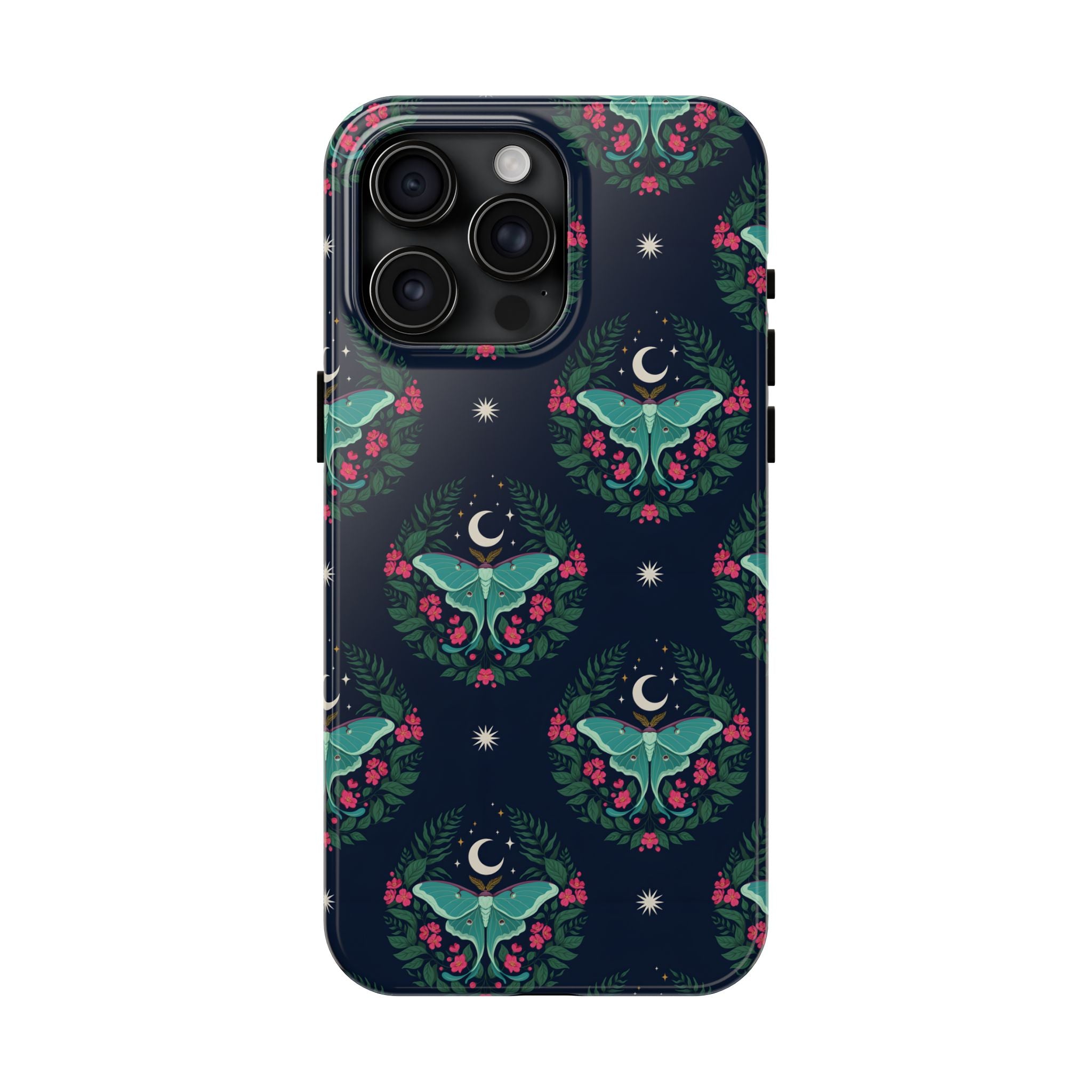 Moon Moth Tough Phone Case — Botanical Nightscape Protective Cover
