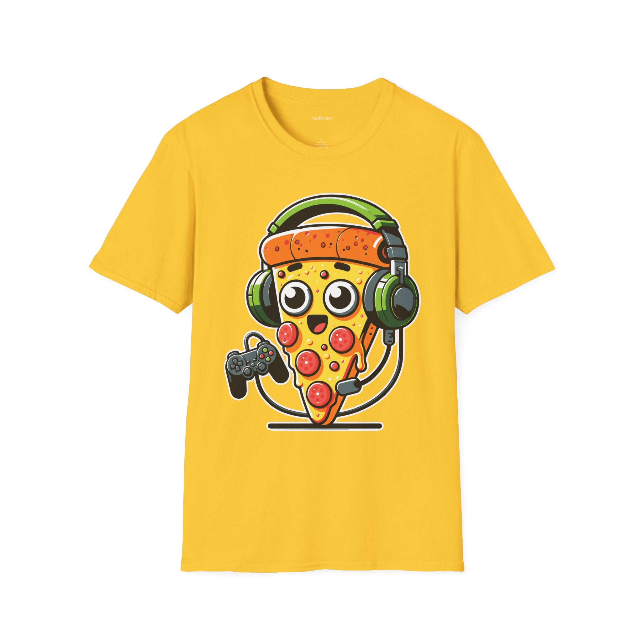 Pizza Gamer Unisex Softstyle T-Shirt 100% Cotton Graphic